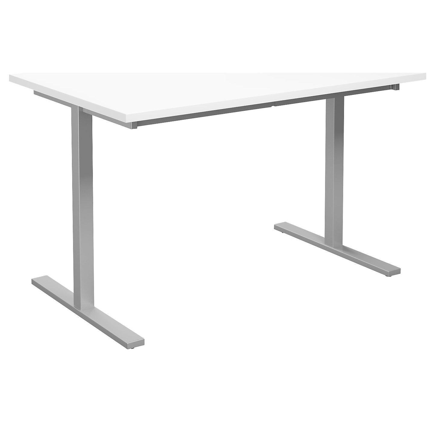 DUO-T multi-purpose desk, straight tabletop, HxD 740 x 800 mm, width 1200 mm, white, silver.
