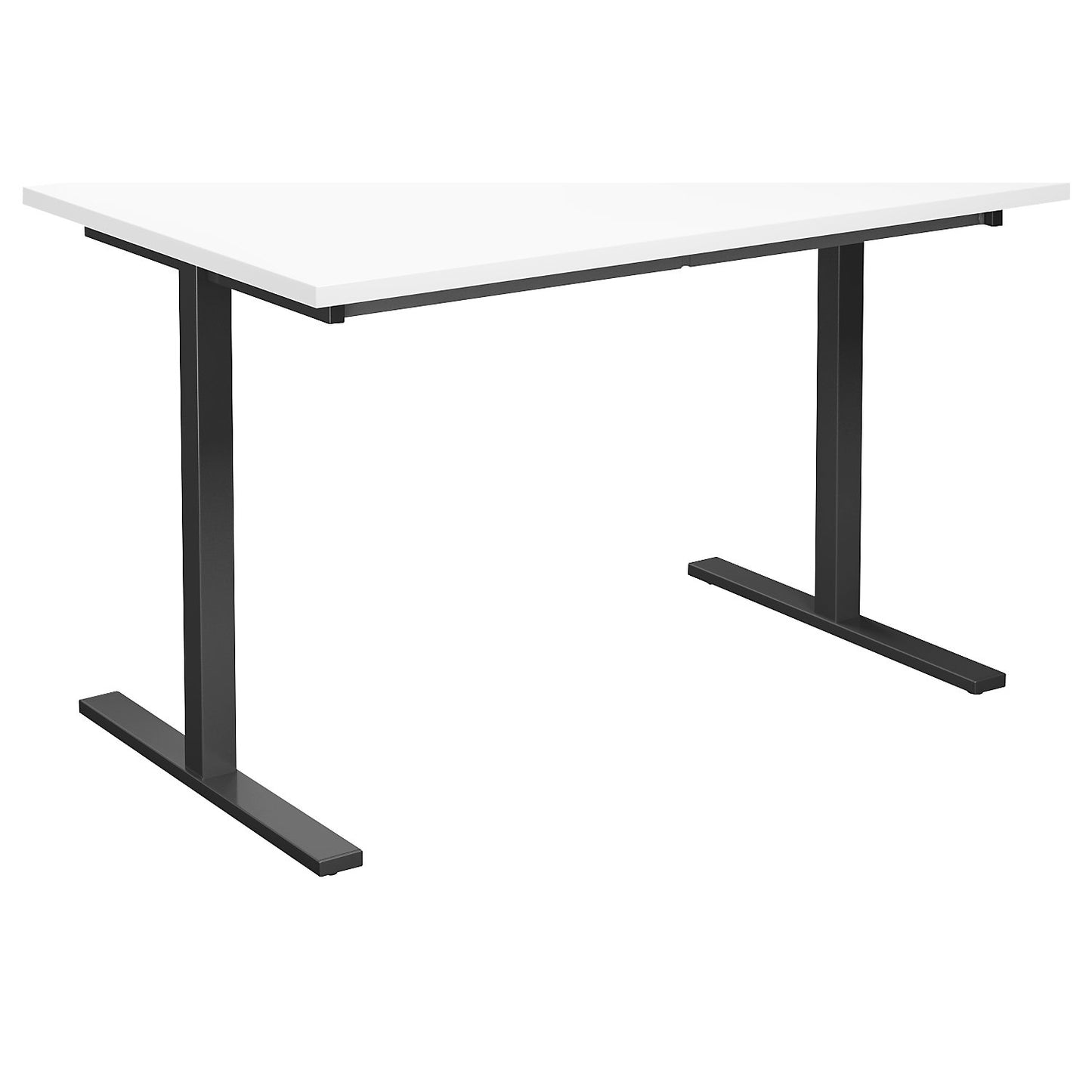 DUO-T multi-purpose desk, straight tabletop, HxD 740 x 800 mm, width 1200 mm, white, black.