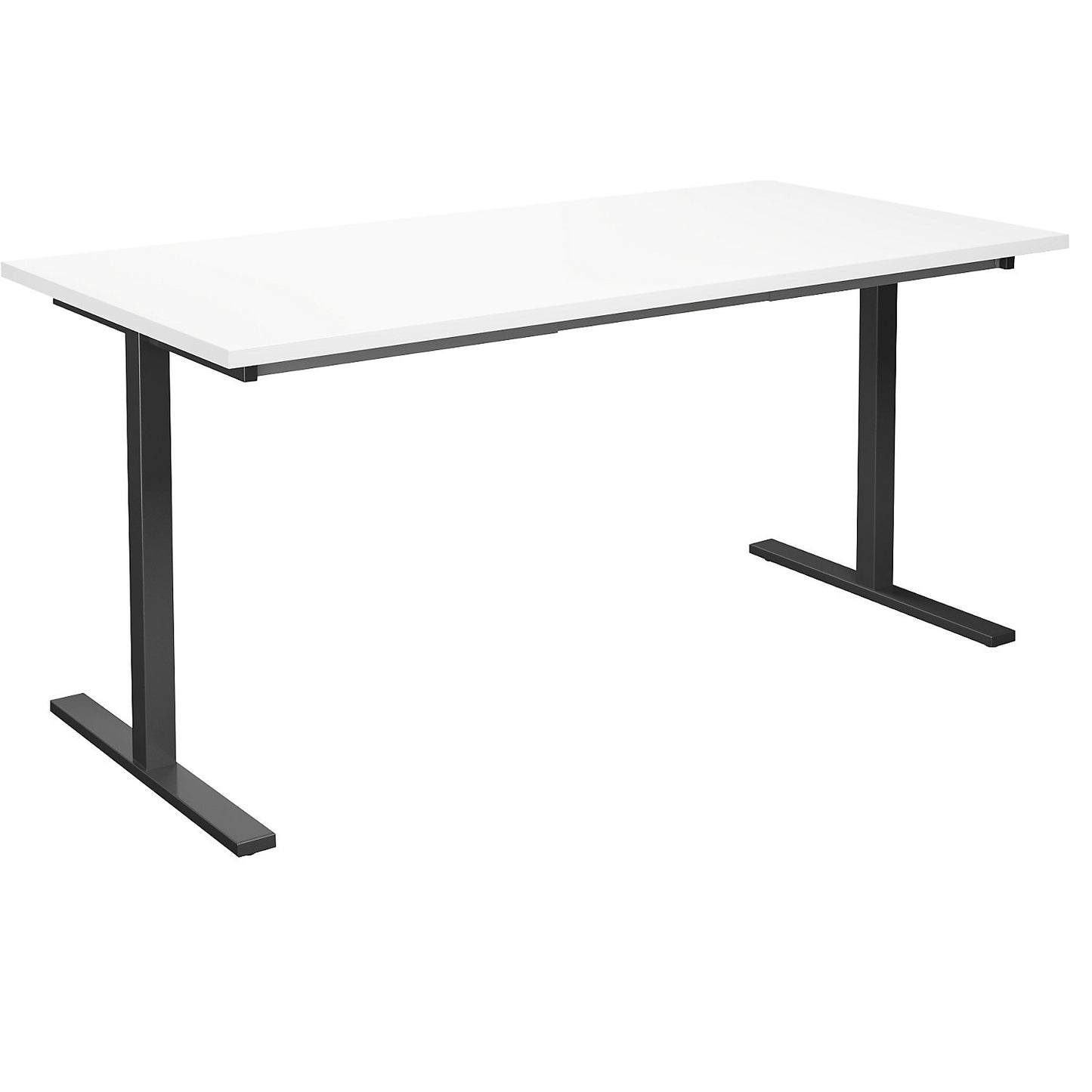 DUO-T multi-purpose desk, straight tabletop, HxD 740 x 800 mm, width 1600 mm, white, black.