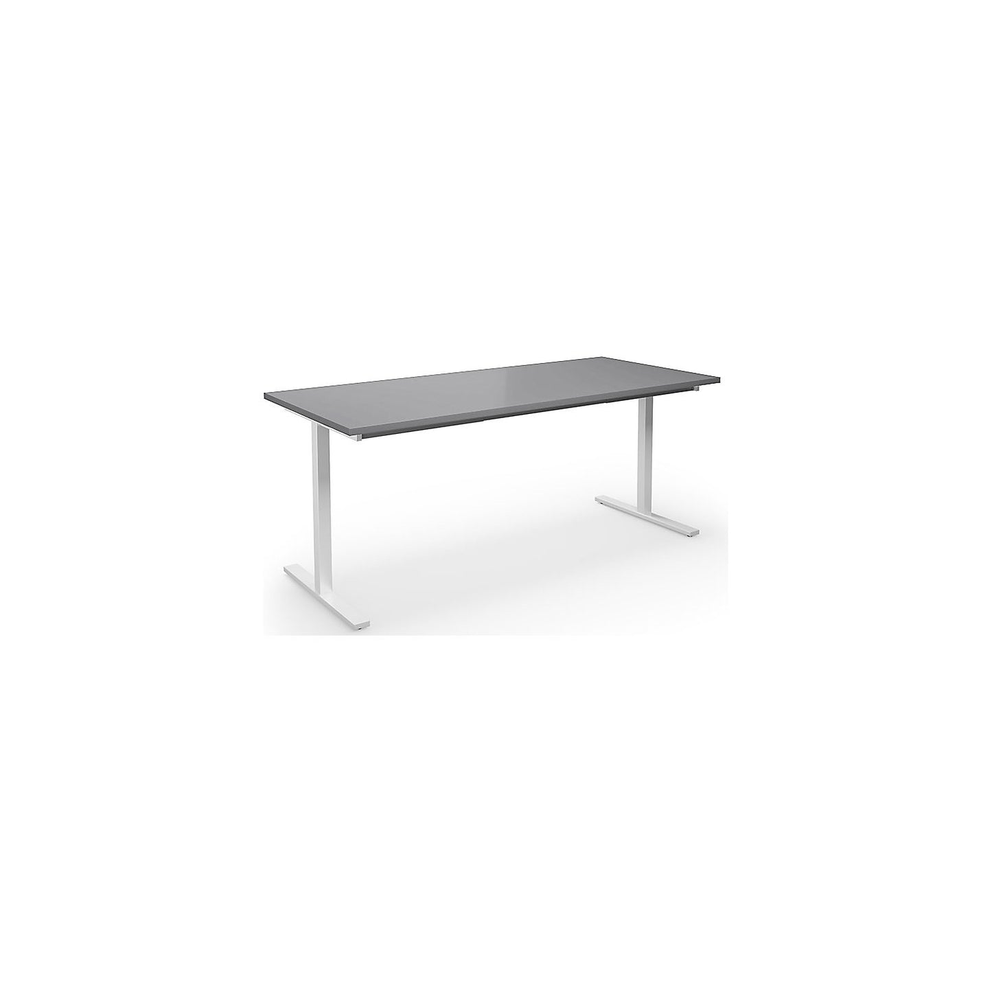 DUO-T multi-purpose desk, straight tabletop, HxD 740 x 800 mm, width 1800 mm, light grey, white.