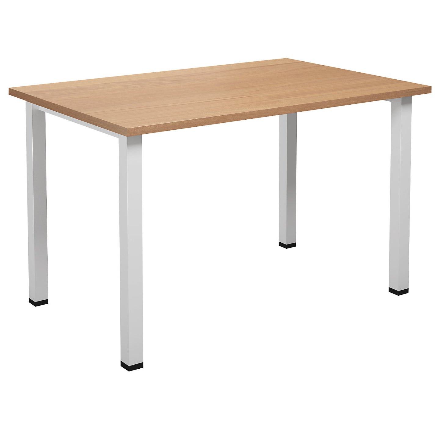 DUO-U multi-purpose desk, straight tabletop, depth 800 mm, width 1200 mm, beech, white.