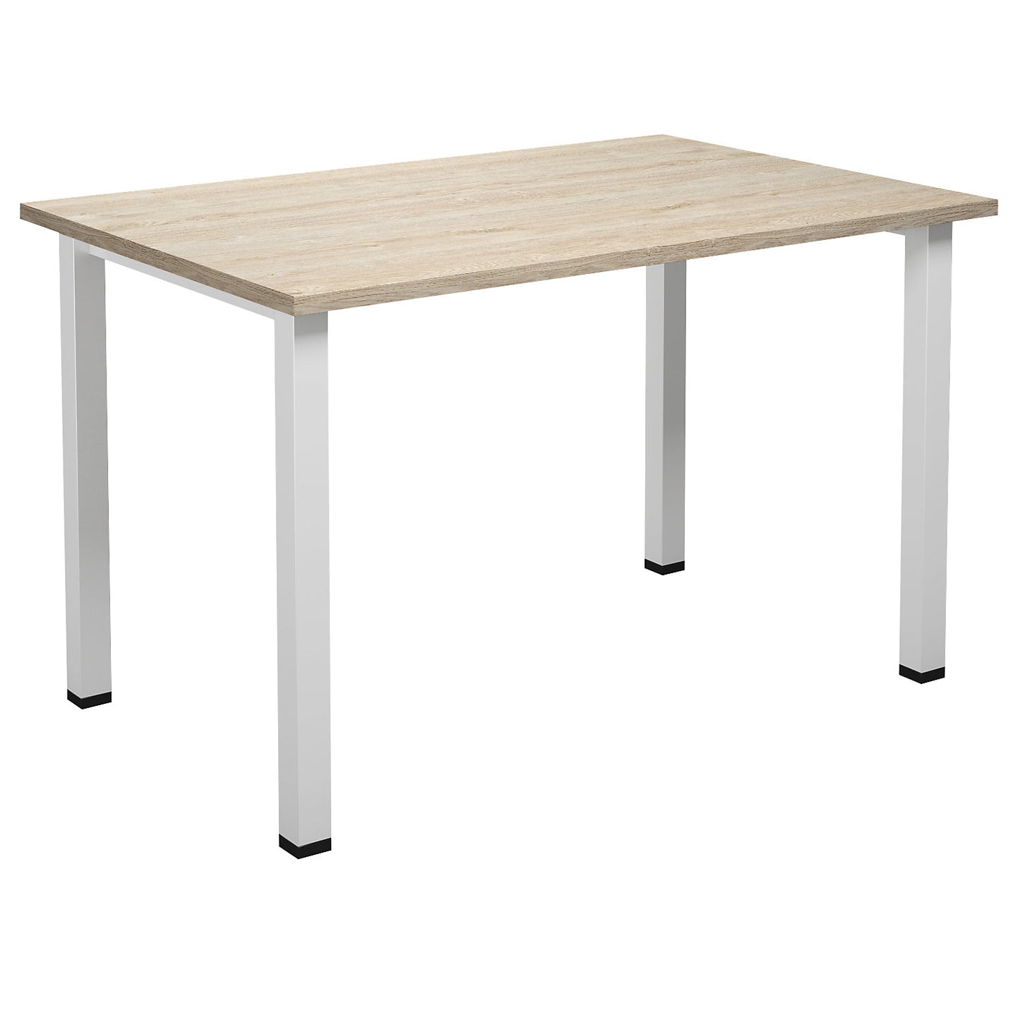 DUO-U multi-purpose desk, straight tabletop, depth 800 mm, width 1200 mm, oak, white.