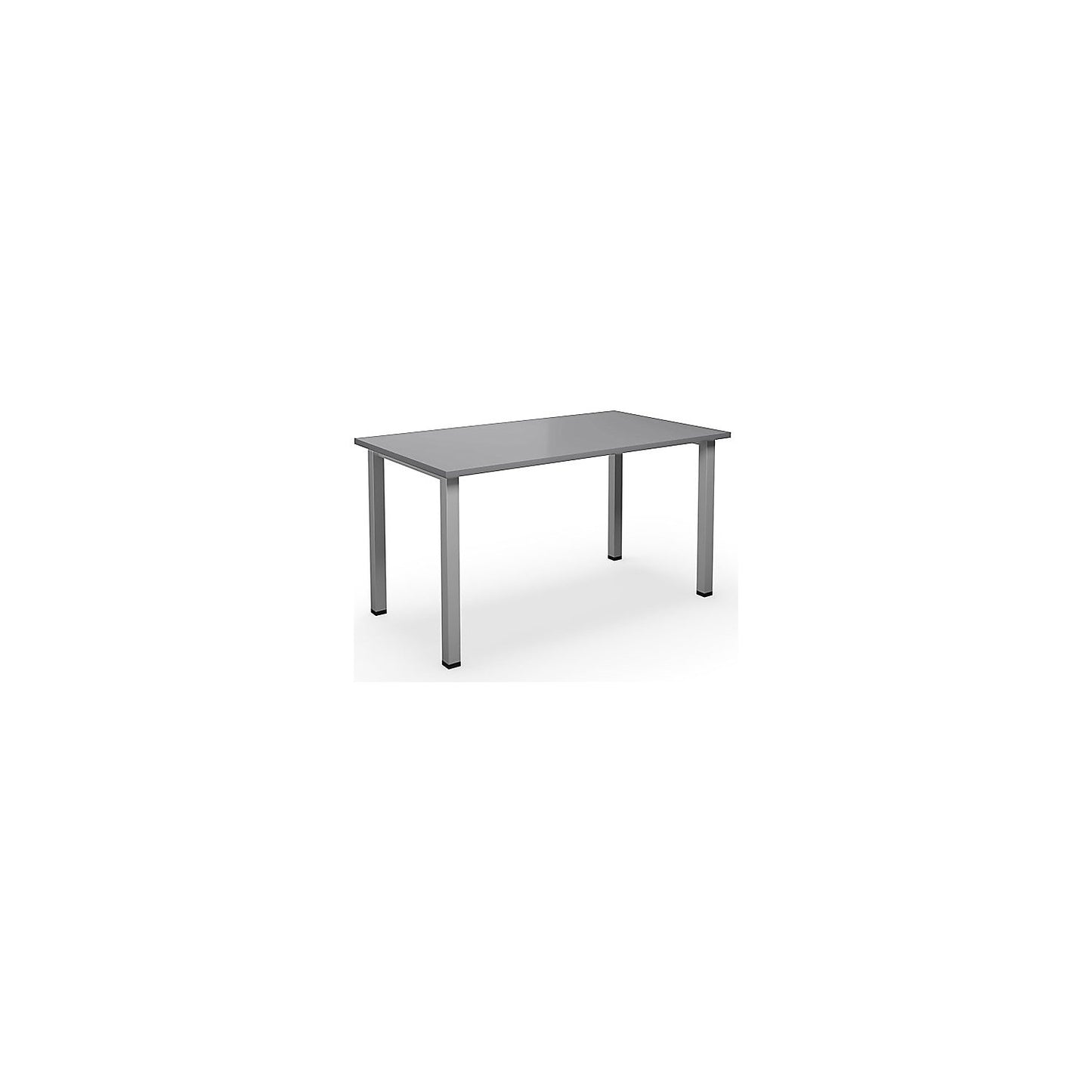 DUO-U multi-purpose desk, straight tabletop, depth 800 mm, width 1400 mm, light grey, silver.