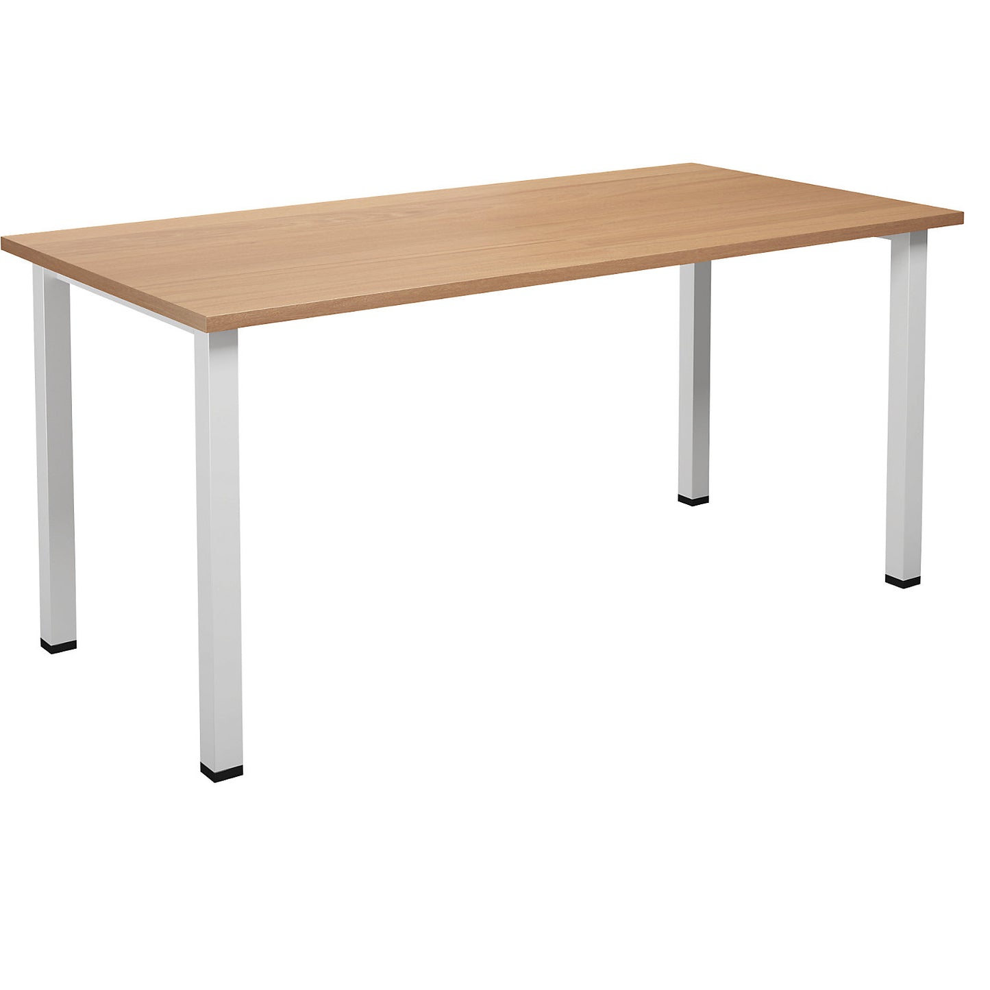 DUO-U multi-purpose desk, straight tabletop, depth 800 mm, width 1600 mm, beech, white.