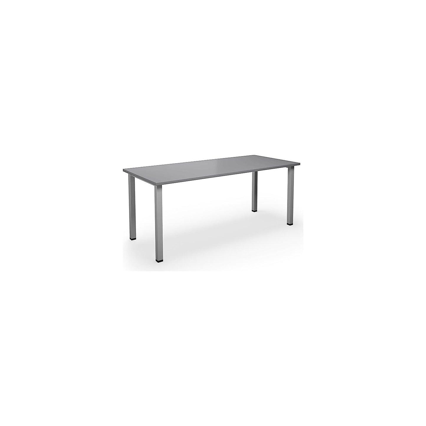DUO-U multi-purpose desk, straight tabletop, depth 800 mm, width 1800 mm, light grey, silver.