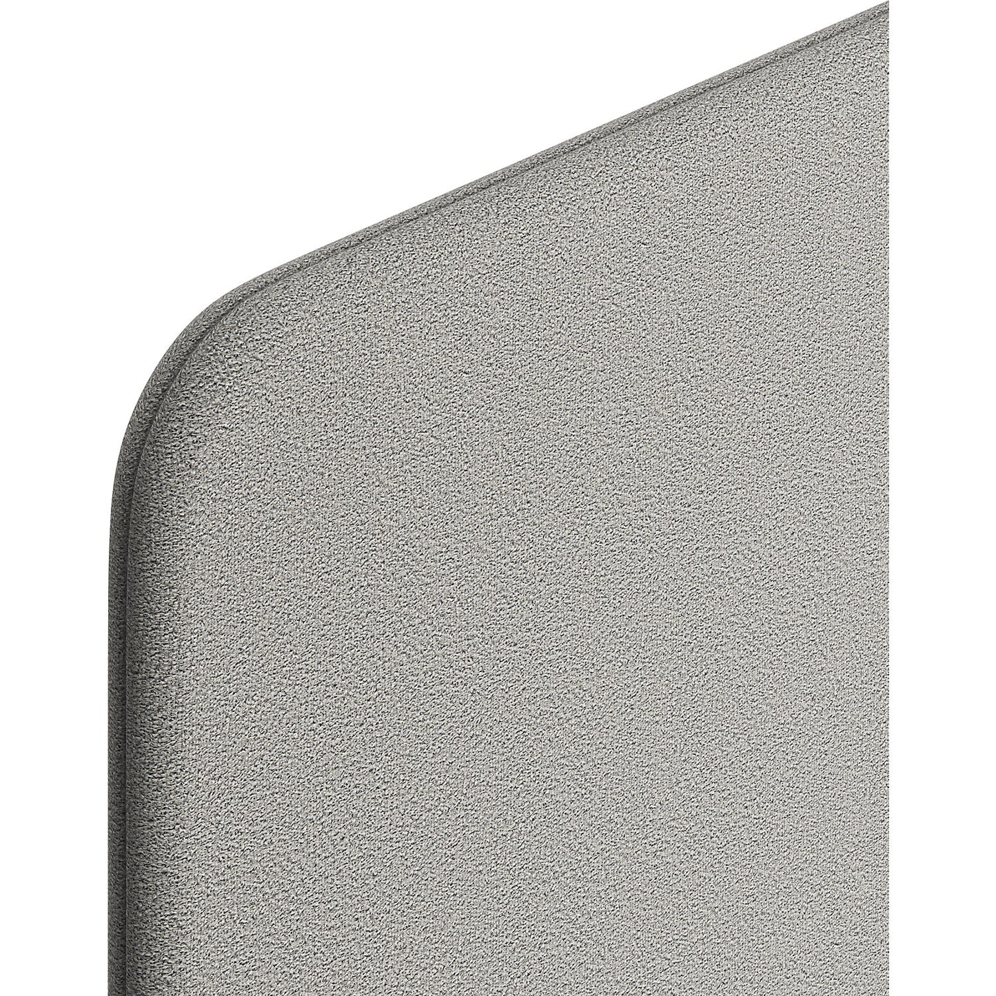 Standard acoustic partition, rounded corners, height 1500 mm, incl. feet, width 1000 mm, grey.