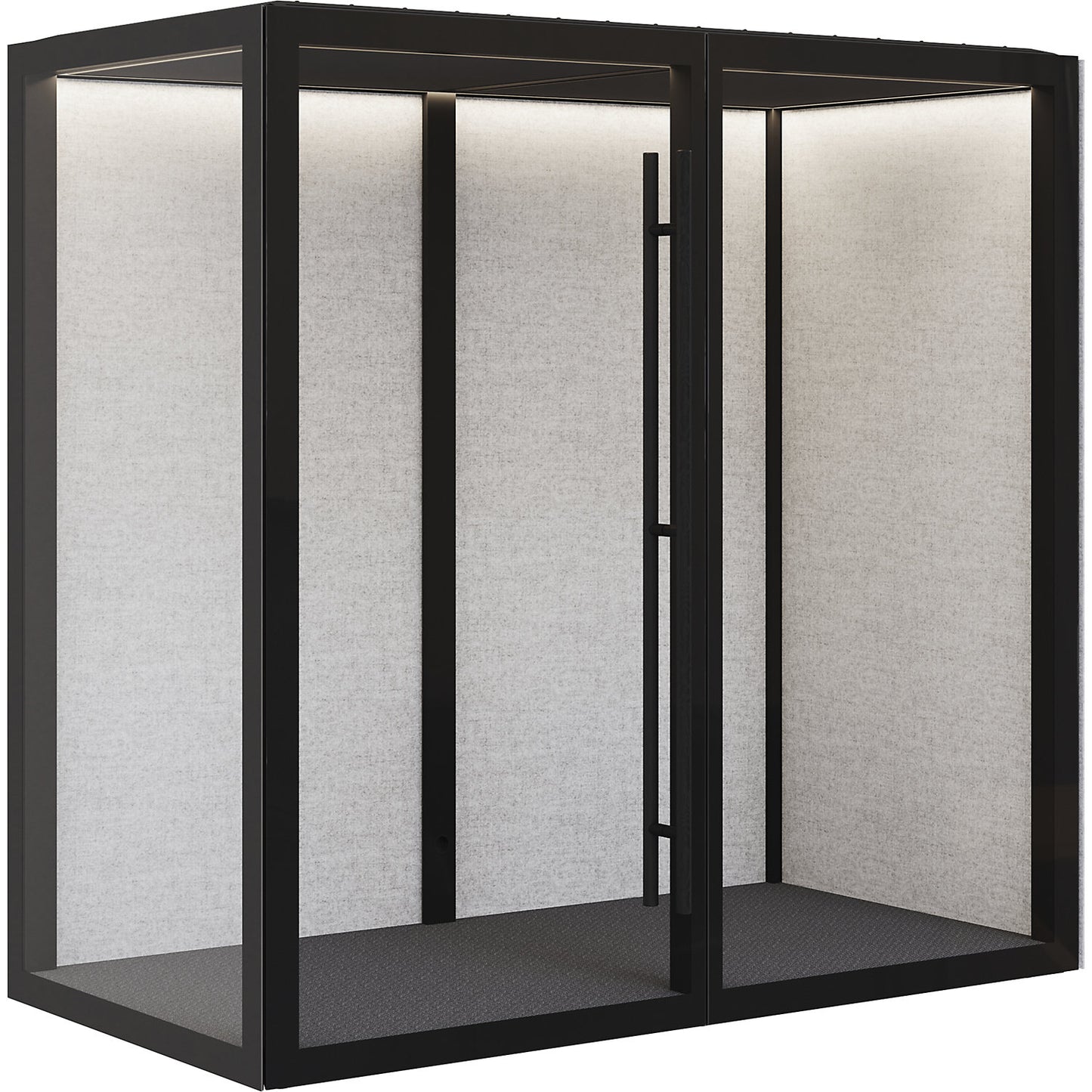 Zen Pod Essentials meeting box, HxWxD 2310 x 2320 x 1200 mm, medium, fabric / aluminium / glass.