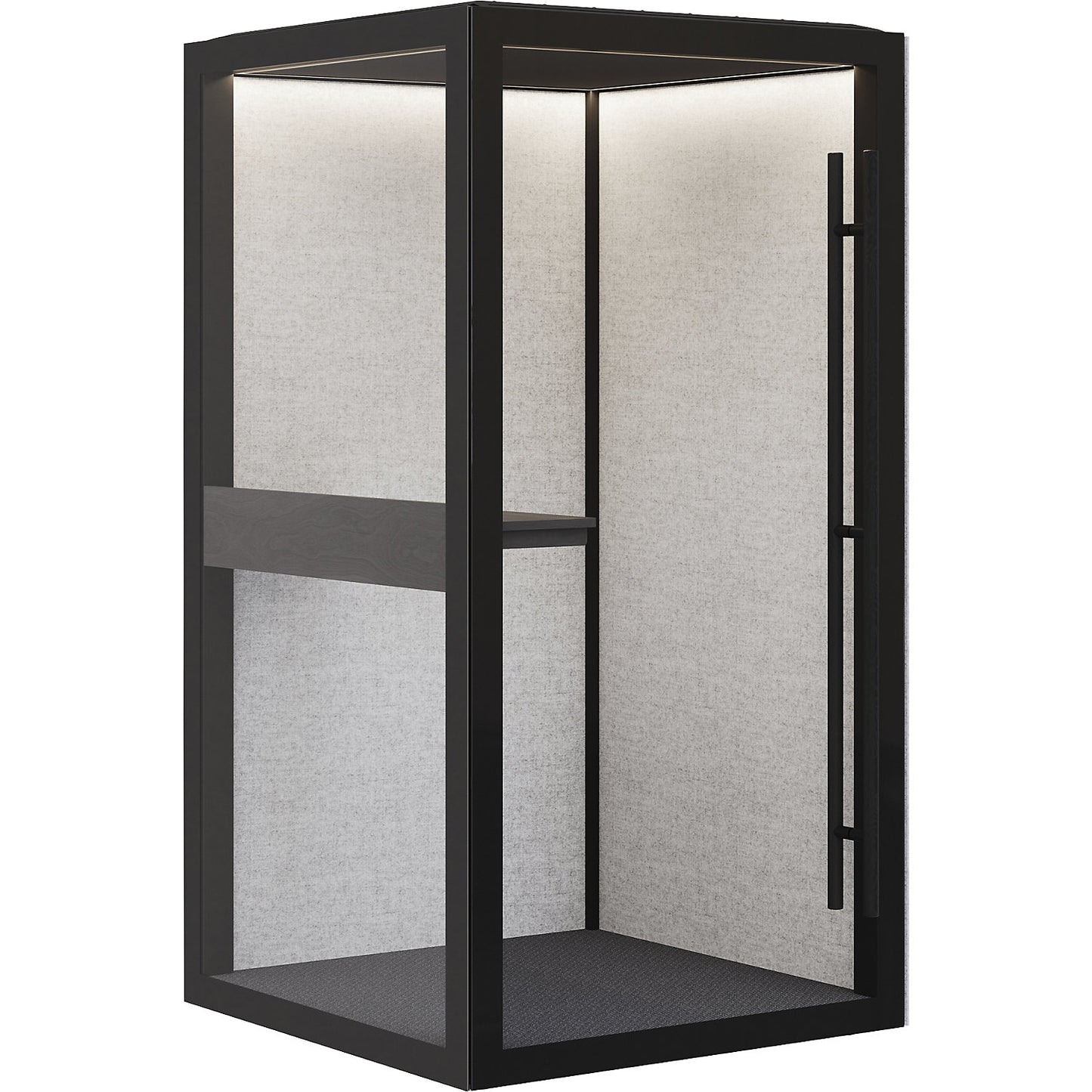 Zen Pod Essentials meeting box, HxWxD 2310 x 1200 x 1200 mm, small, fabric / aluminium / glass.