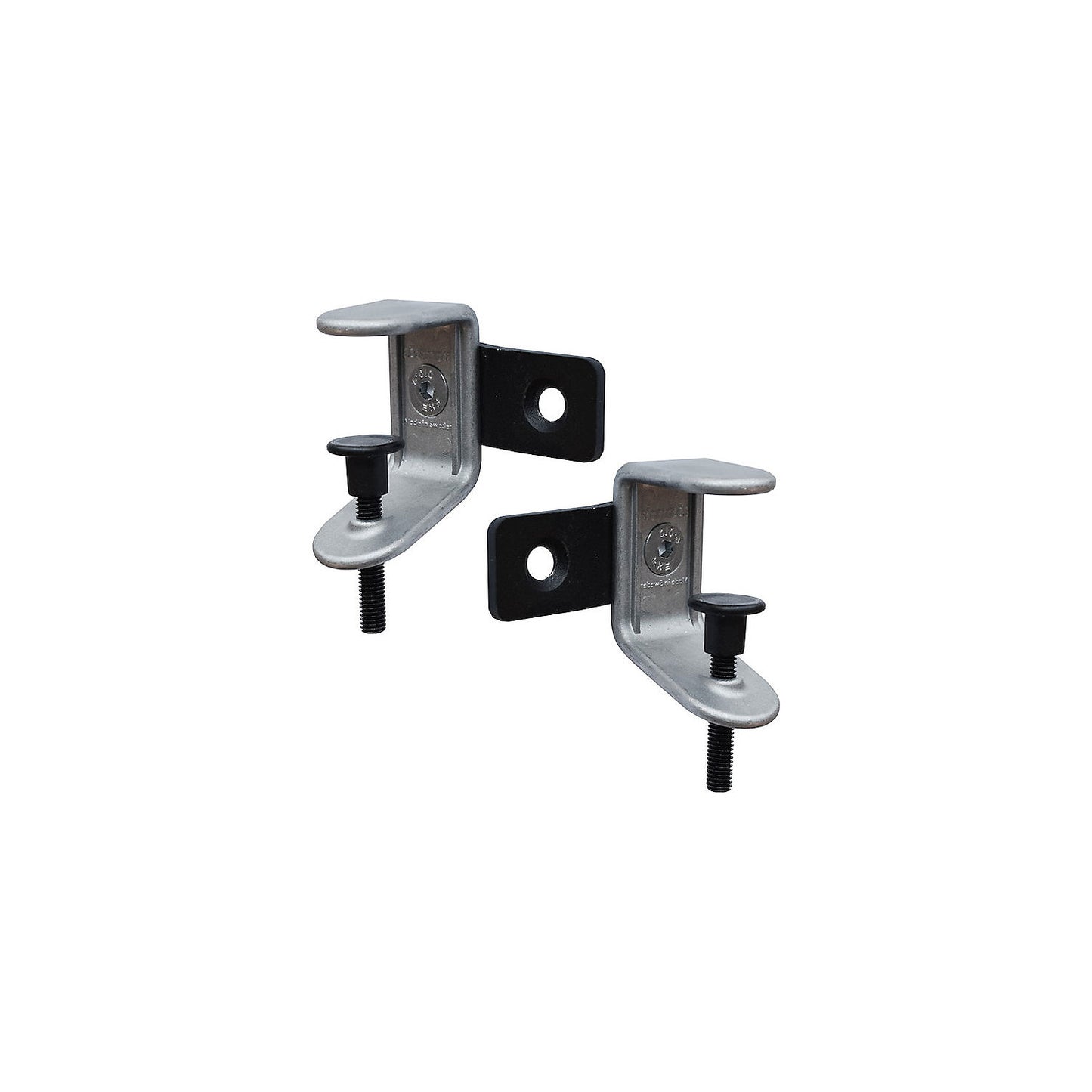 Clamp for Softline acoustic desk partition, suspended with bracket connections, pack of 2, grey.