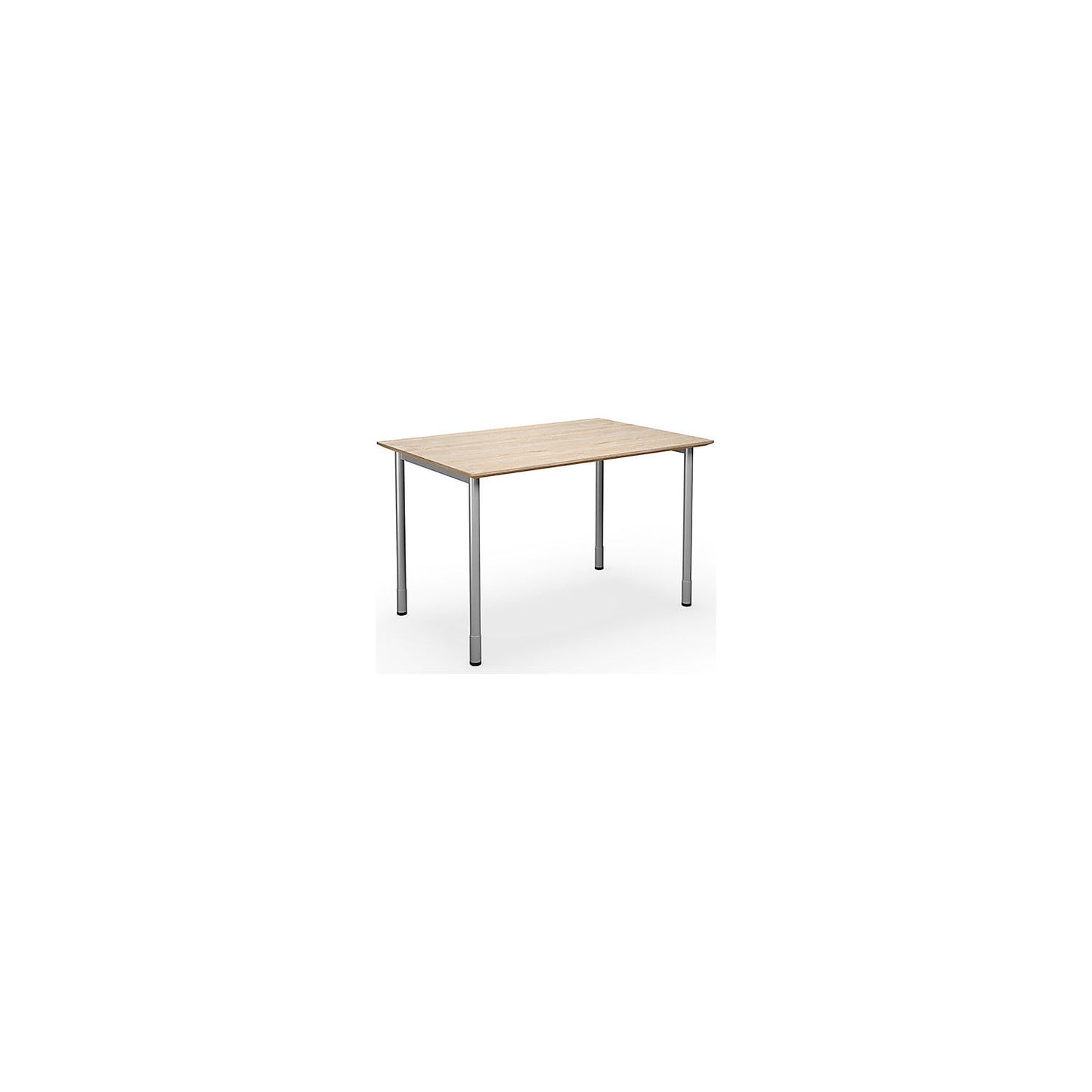 DUO-C Trend multi-purpose desk, straight tabletop, depth 800 mm, width 1200 mm, oak / silver.