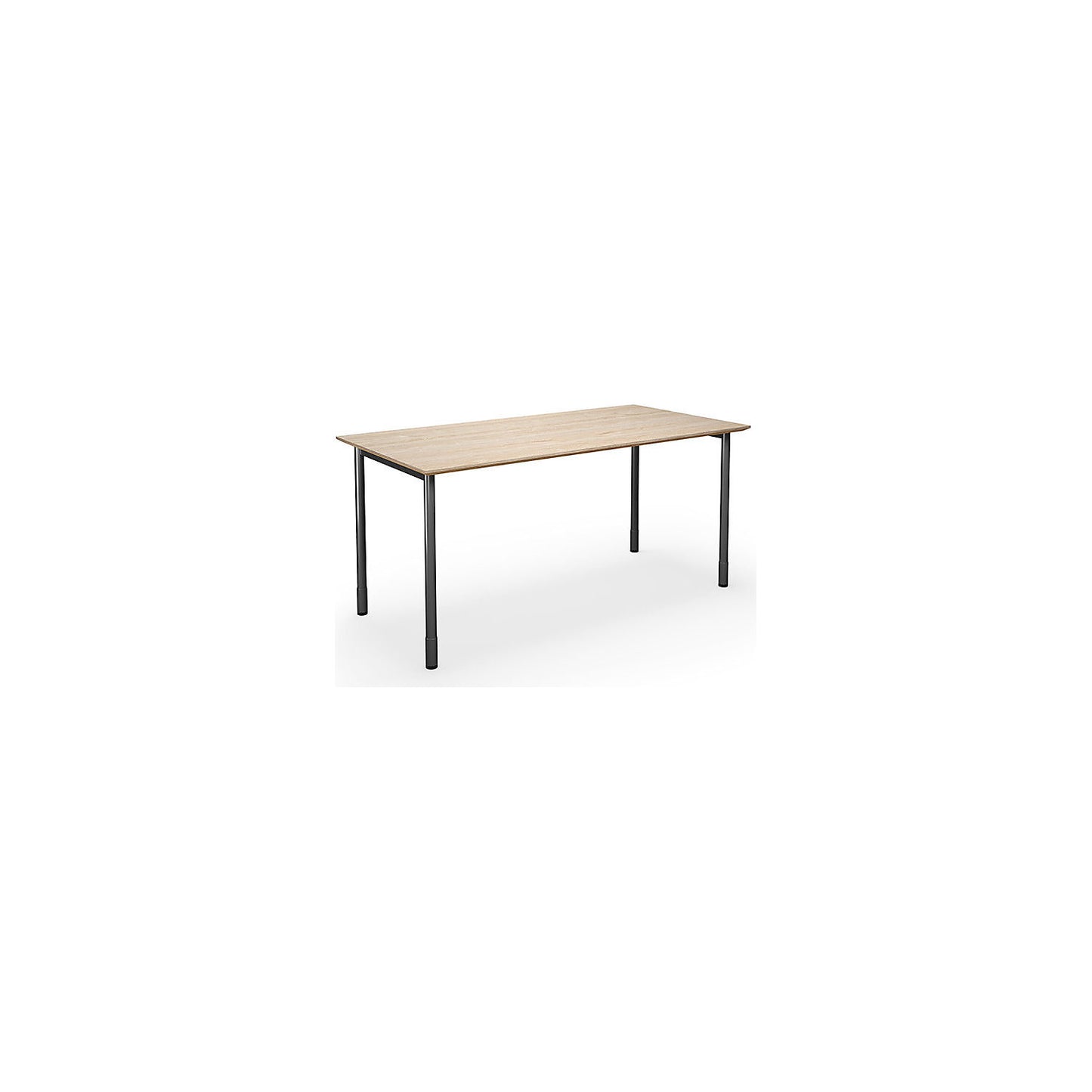 DUO-C Trend multi-purpose desk, straight tabletop, depth 800 mm, width 1400 mm, oak / black.