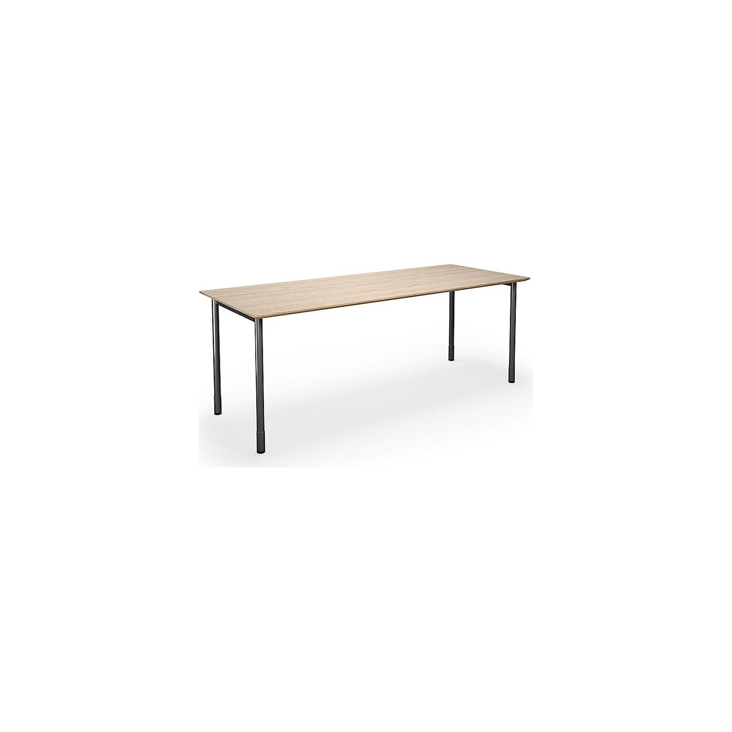 DUO-C Trend multi-purpose desk, straight tabletop, depth 800 mm, width 2000 mm, oak / black.