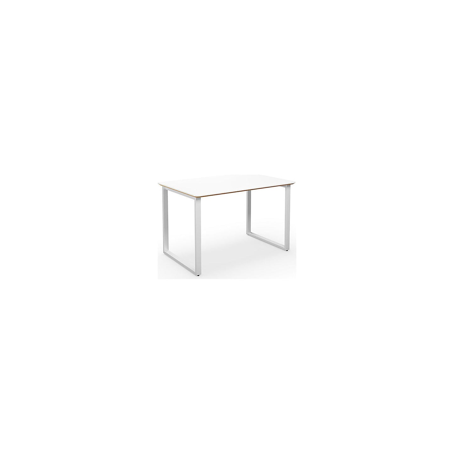 DUO-O Trend multi-purpose desk, straight tabletop, rounded corners, depth 800 mm, width 1200 mm, white / white.