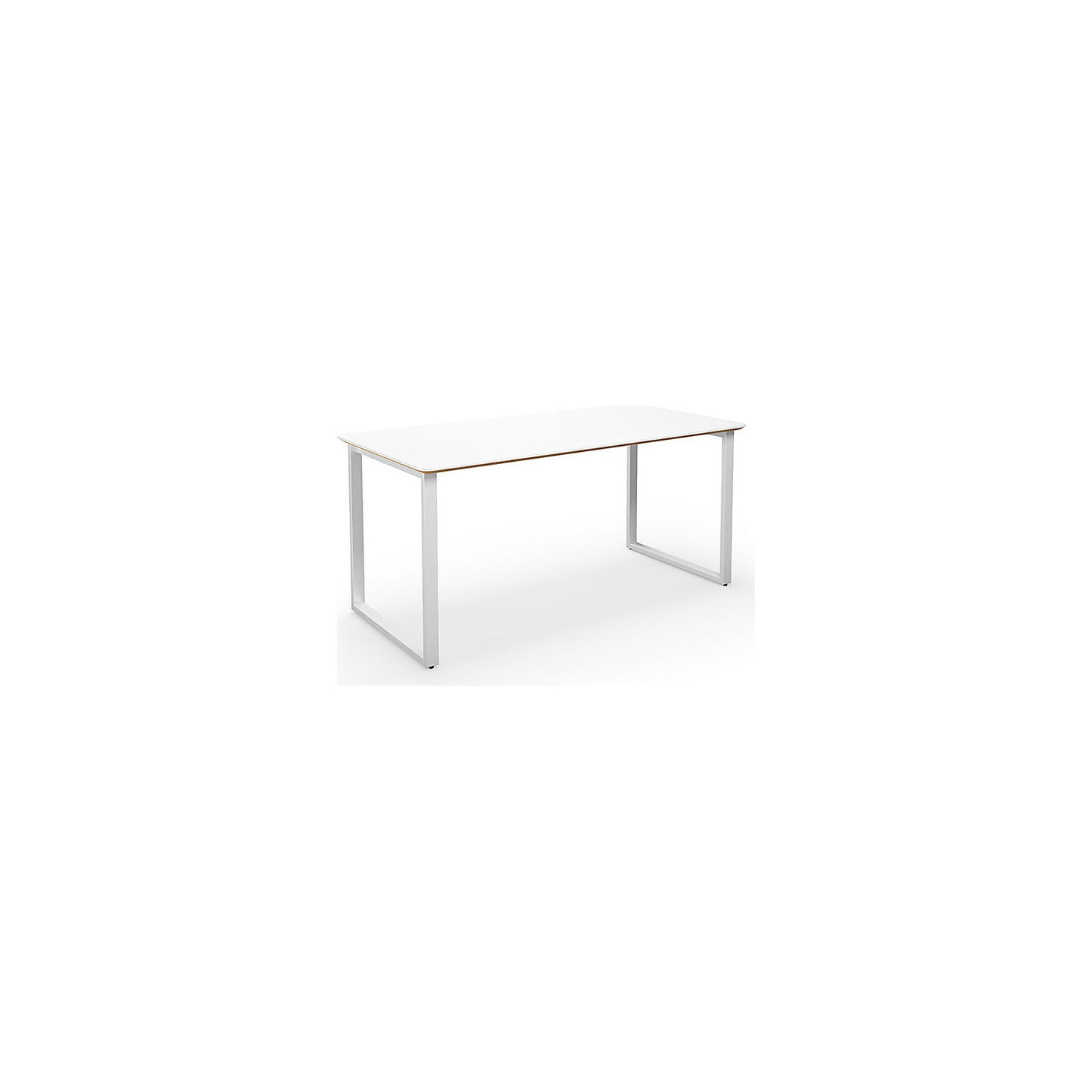 DUO-O Trend multi-purpose desk, straight tabletop, rounded corners, depth 800 mm, width 1400 mm, white / white.