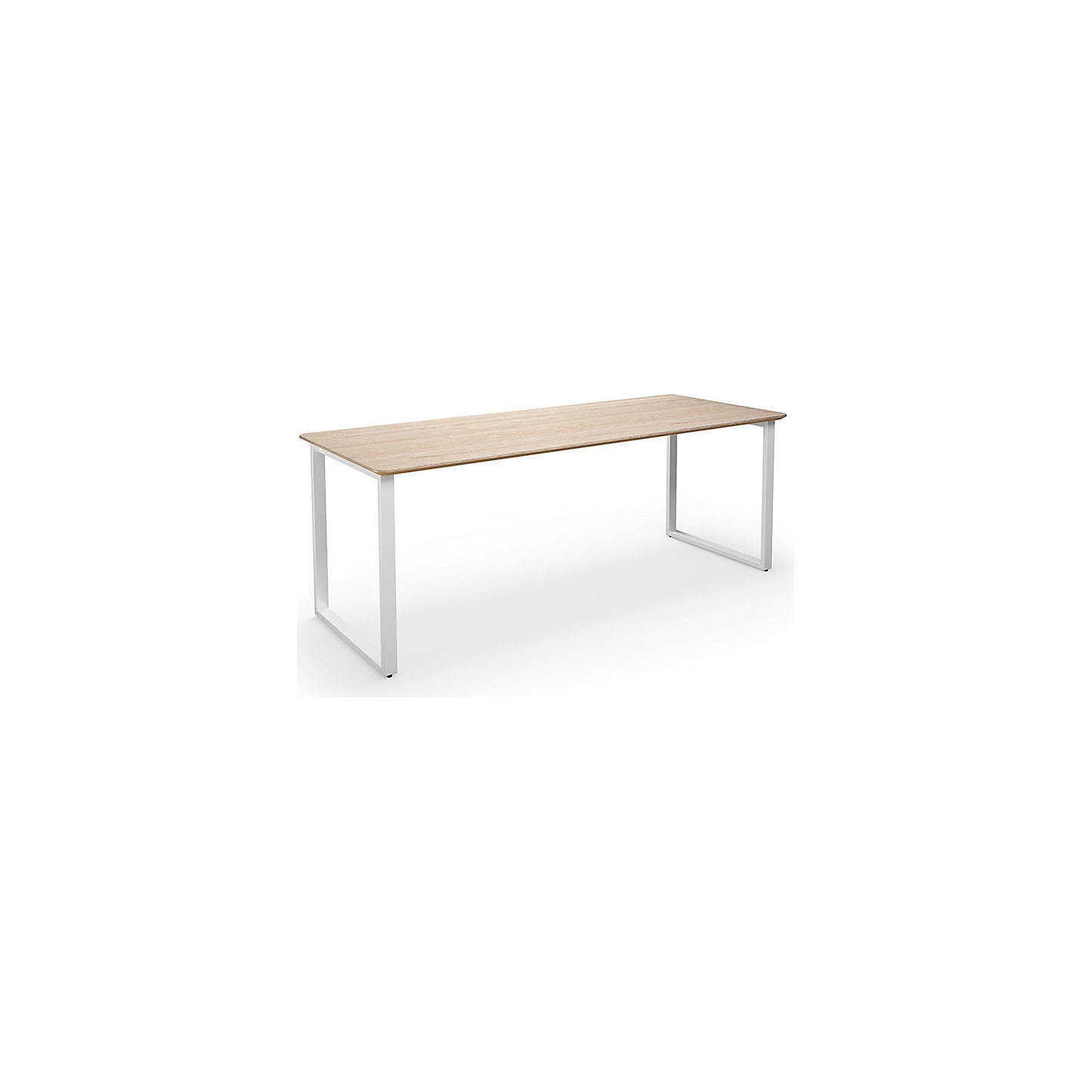 DUO-O Trend multi-purpose desk, straight tabletop, rounded corners, depth 800 mm, width 2000 mm, oak / white.