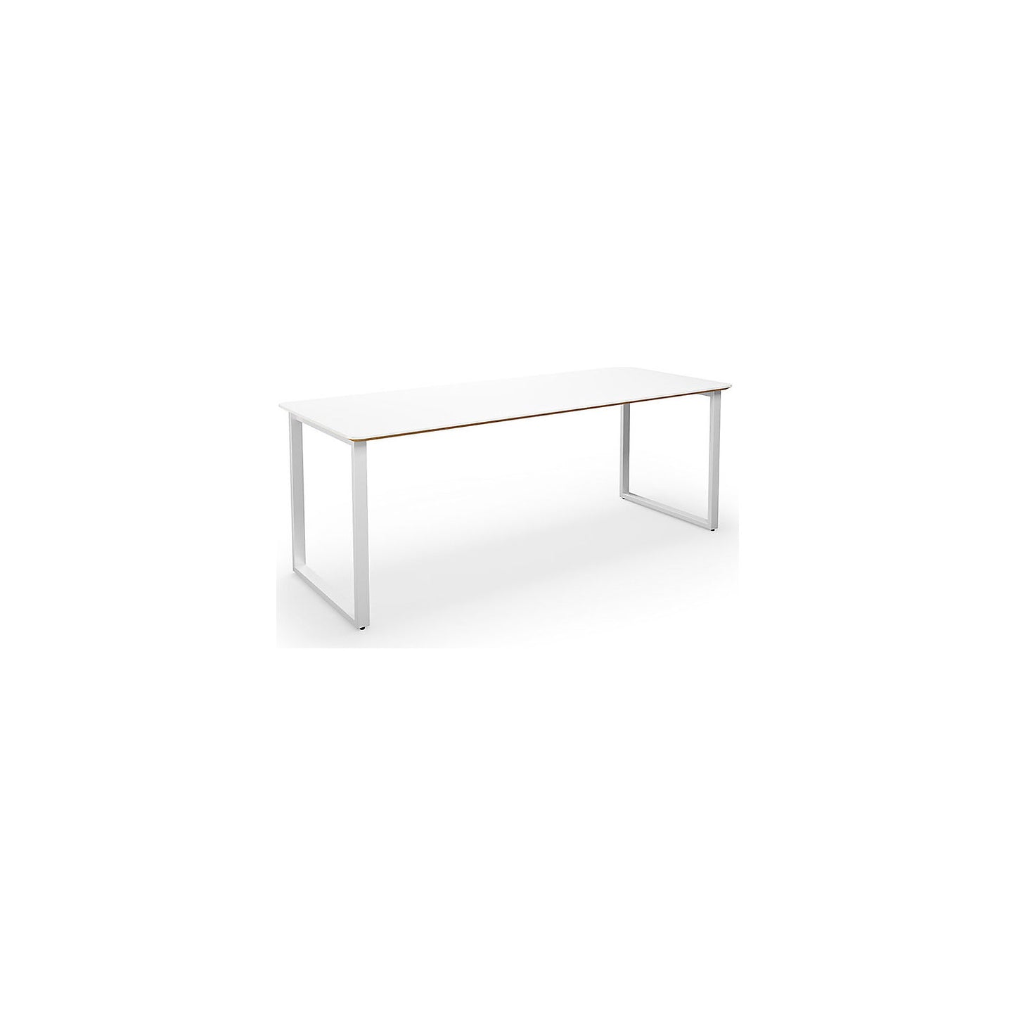 DUO-O Trend multi-purpose desk, straight tabletop, rounded corners, depth 800 mm, width 1800 mm, white / white.