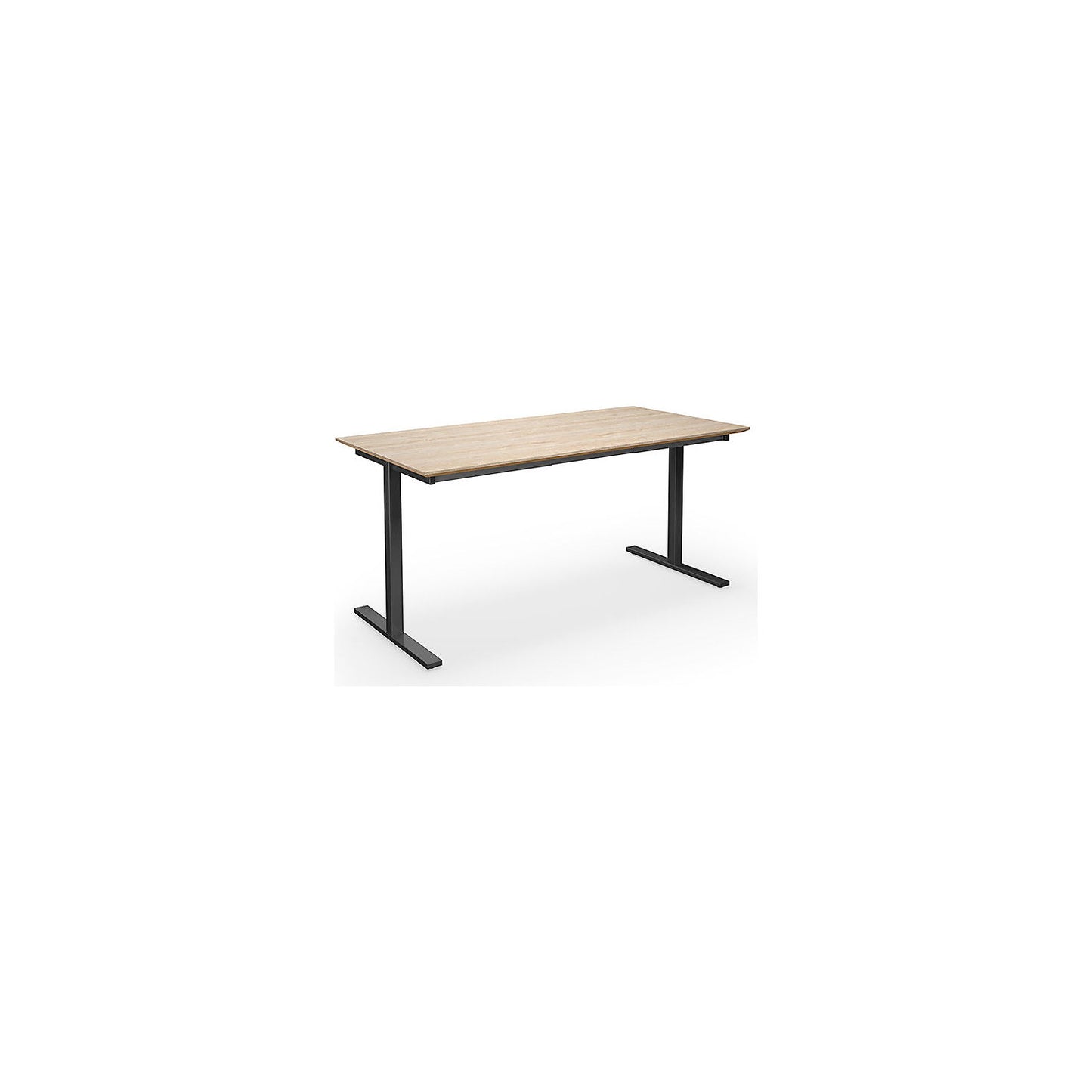 DUO-T Trend multi-purpose desk, straight tabletop, depth 800 mm, width 1400 mm, oak / black.