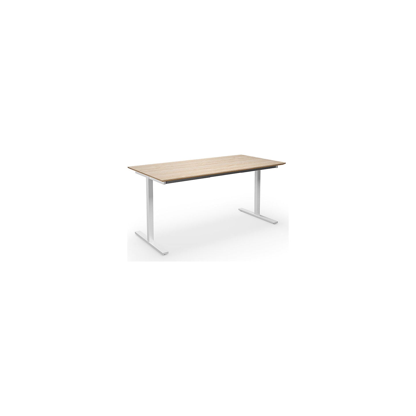 DUO-T Trend multi-purpose desk, straight tabletop, depth 800 mm, width 1600 mm, oak / white.