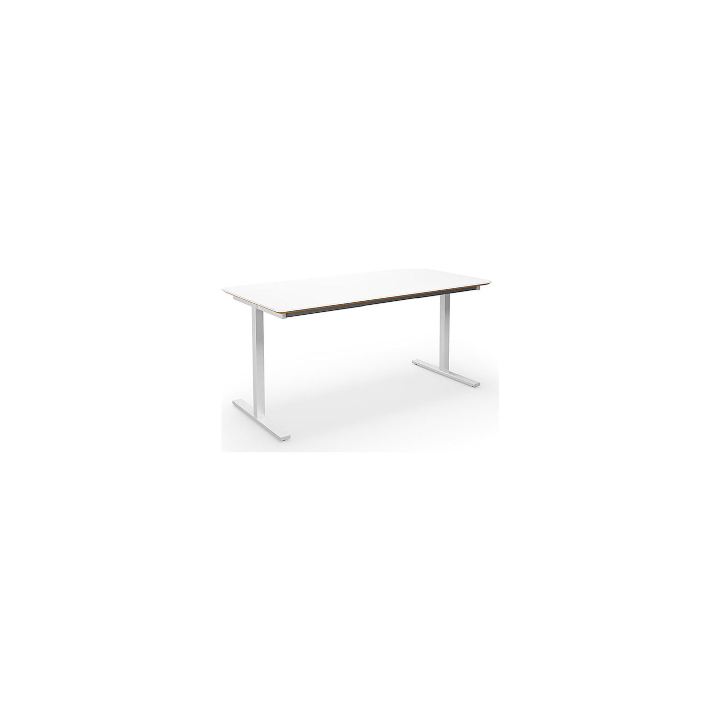 DUO-T Trend multi-purpose desk, straight tabletop, rounded corners, depth 800 mm, width 1600 mm, white, white.