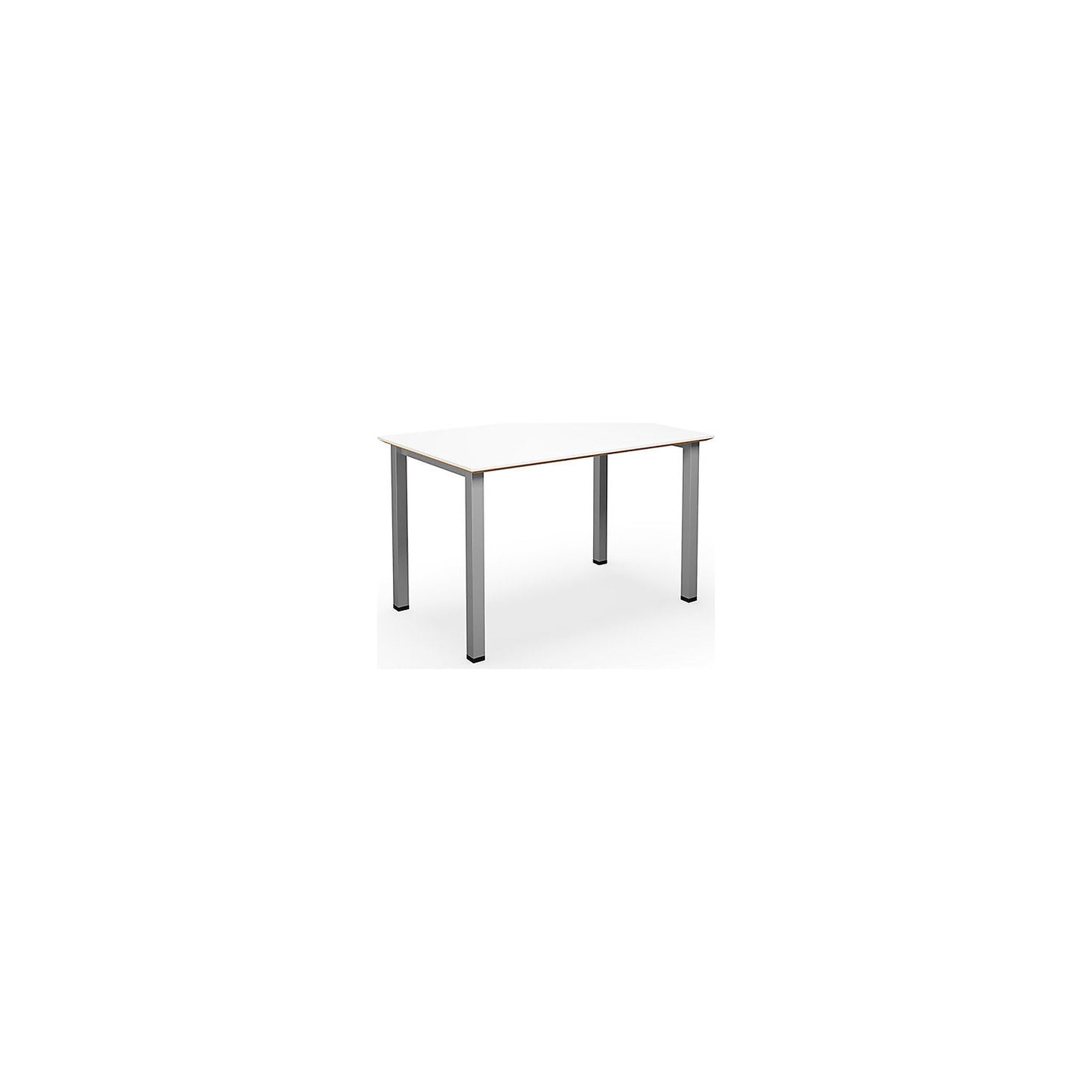 DUO-U Trend multi-purpose desk, straight tabletop, depth 800 mm, width 1200 mm, white, silver.