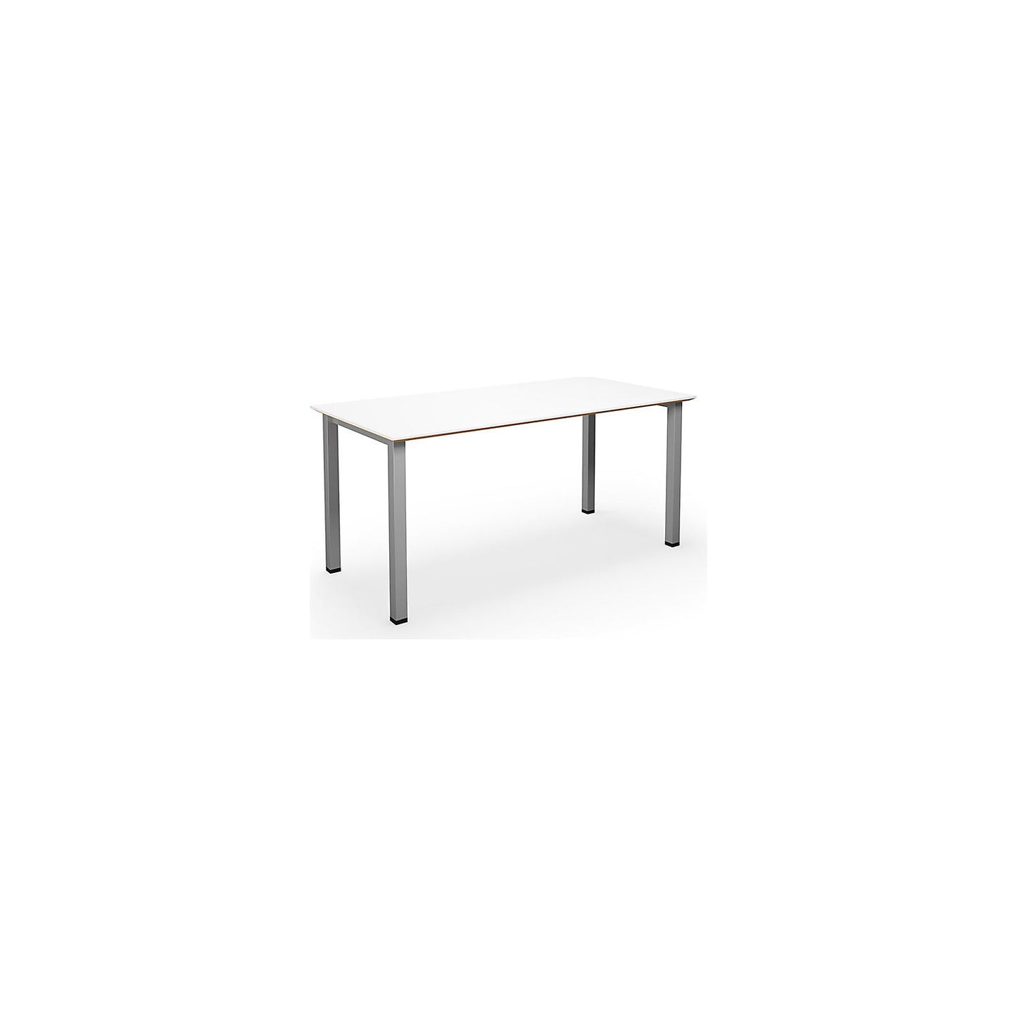 DUO-U Trend multi-purpose desk, straight tabletop, depth 800 mm, width 1600 mm, white, silver.