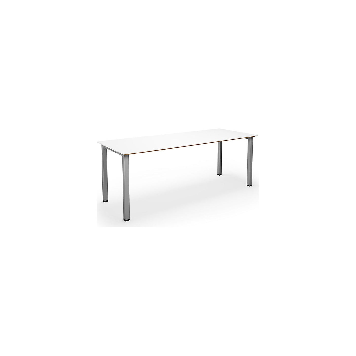 DUO-U Trend multi-purpose desk, straight tabletop, depth 800 mm, width 1800 mm, white, silver.