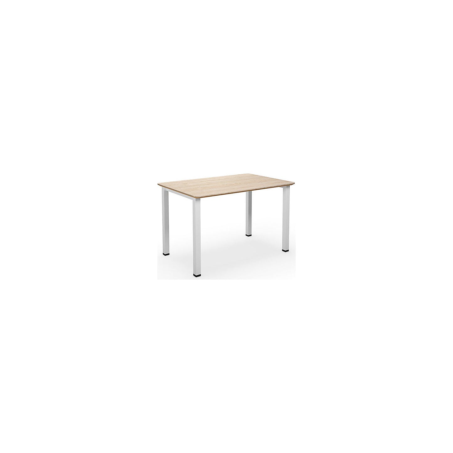 DUO-U Trend multi-purpose desk, straight tabletop, rounded corners, depth 800 mm, width 1200 mm, oak, white.