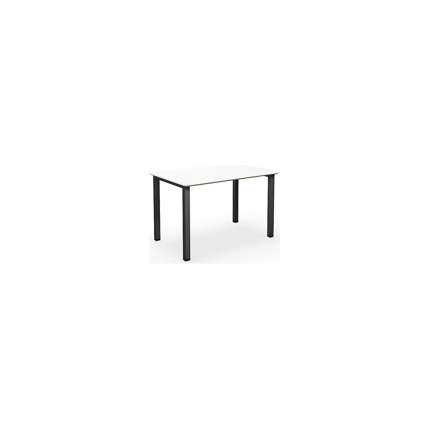 DUO-U Trend multi-purpose desk, straight tabletop, rounded corners, depth 800 mm, width 1200 mm, white, black.