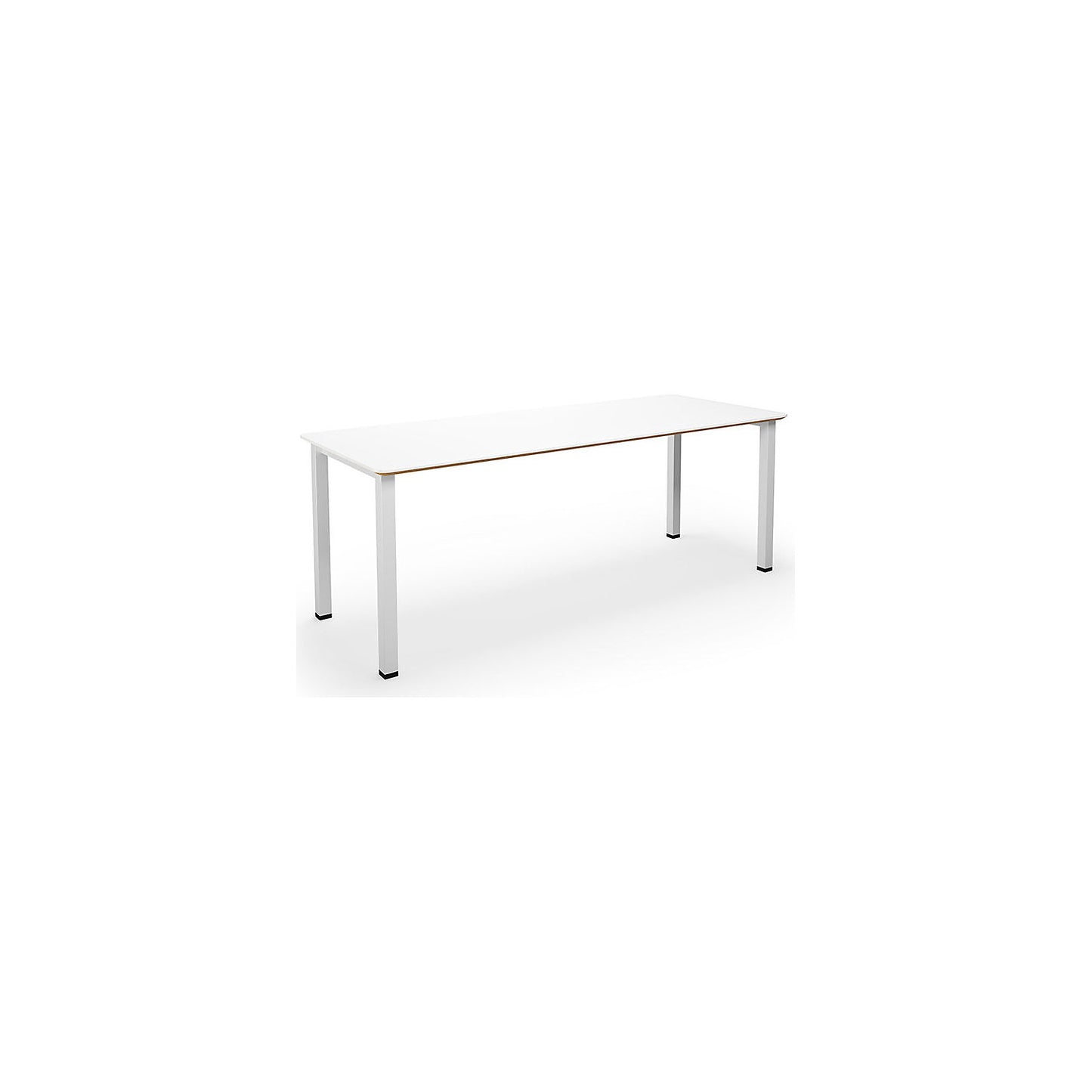 DUO-U Trend multi-purpose desk, straight tabletop, rounded corners, depth 800 mm, width 2000 mm, white, white.