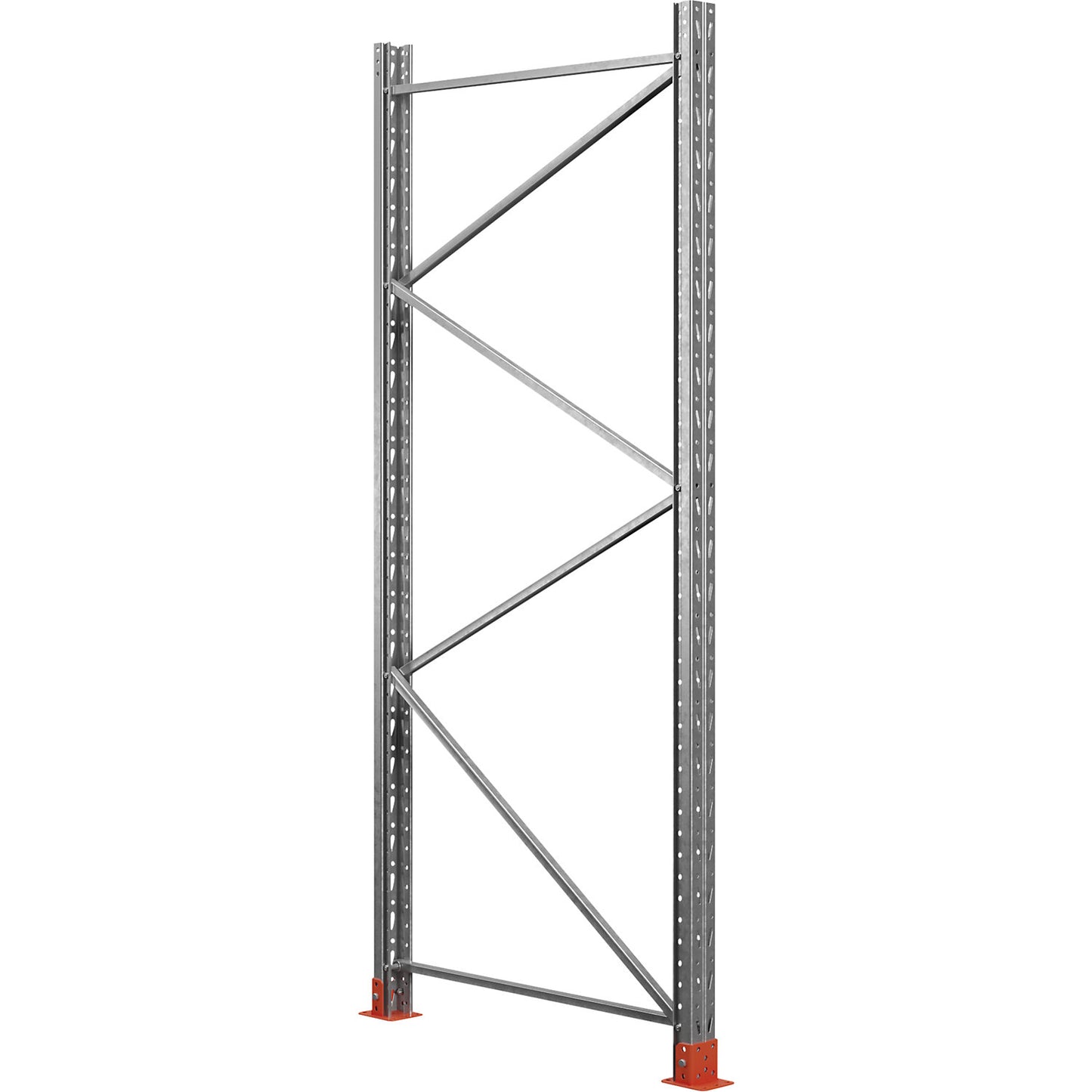 Upright frame for Space pallet racking, zinc plated, HxD 2500 x 1100 mm, max. load 9000 kg.
