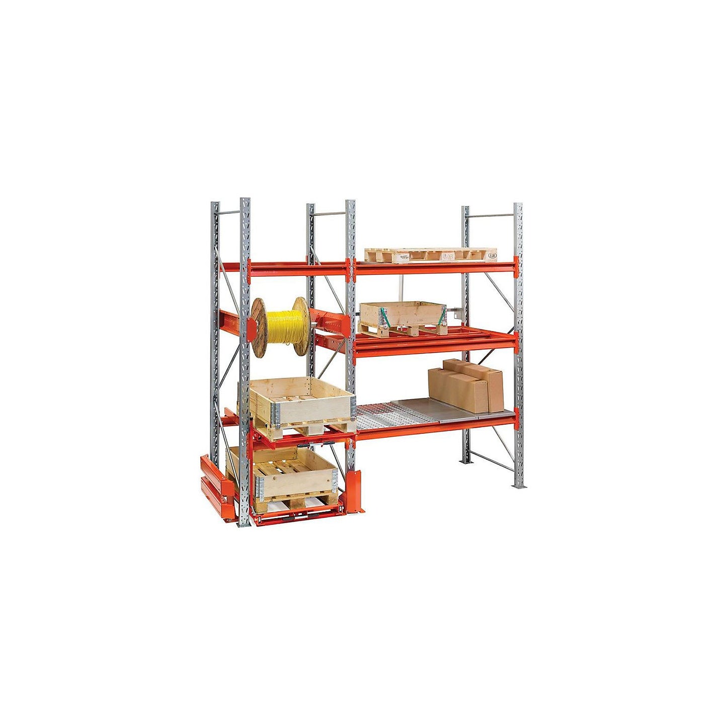 Collision protection for Space pallet racking with expansion bolt, HxWxL 150 x 400 x 240 mm, orange.
