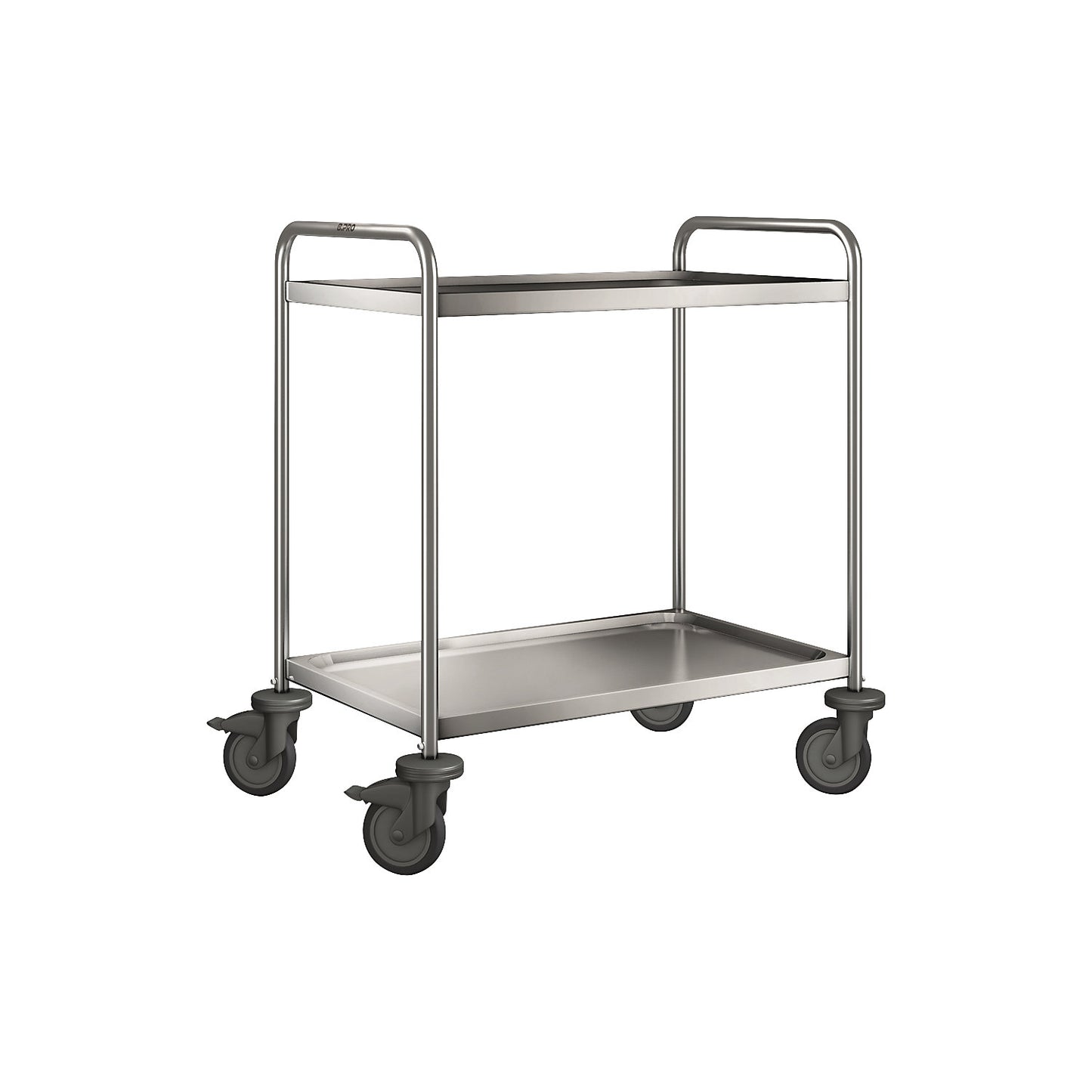 BLANCO stainless steel serving trolley, with 2 shelves, max. load 120 kg, LxWxH 900 x 600 x 950 mm.