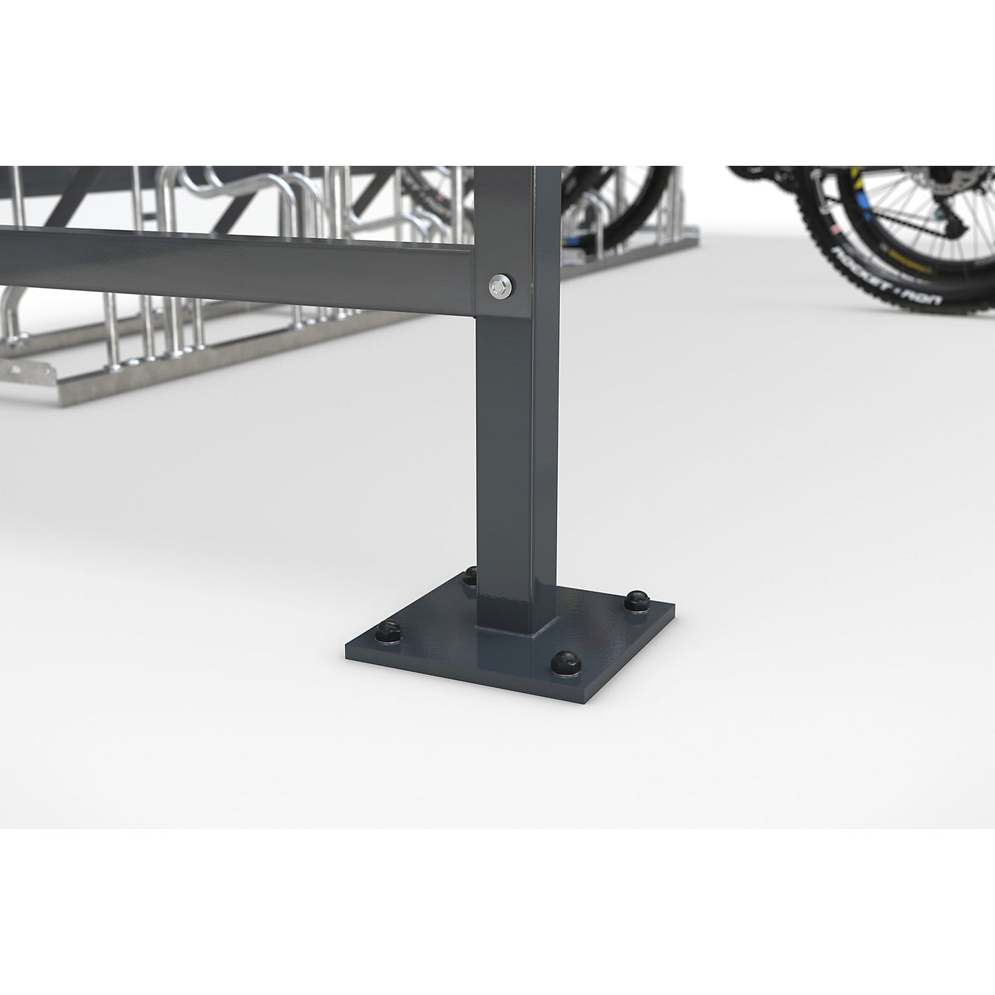 Bicycle shelter, made of polycarbonate, WxD 2090 x 2100 mm, charcoal RAL 7016.