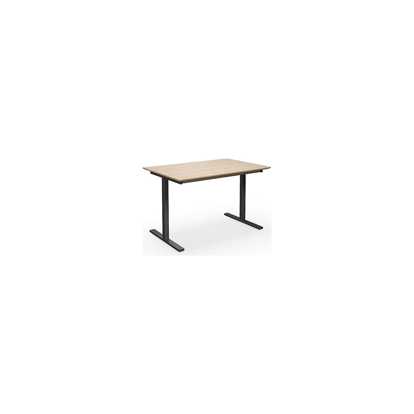DUO-T Trend multi-purpose desk, straight tabletop, depth 800 mm, width 1200 mm, oak / black.