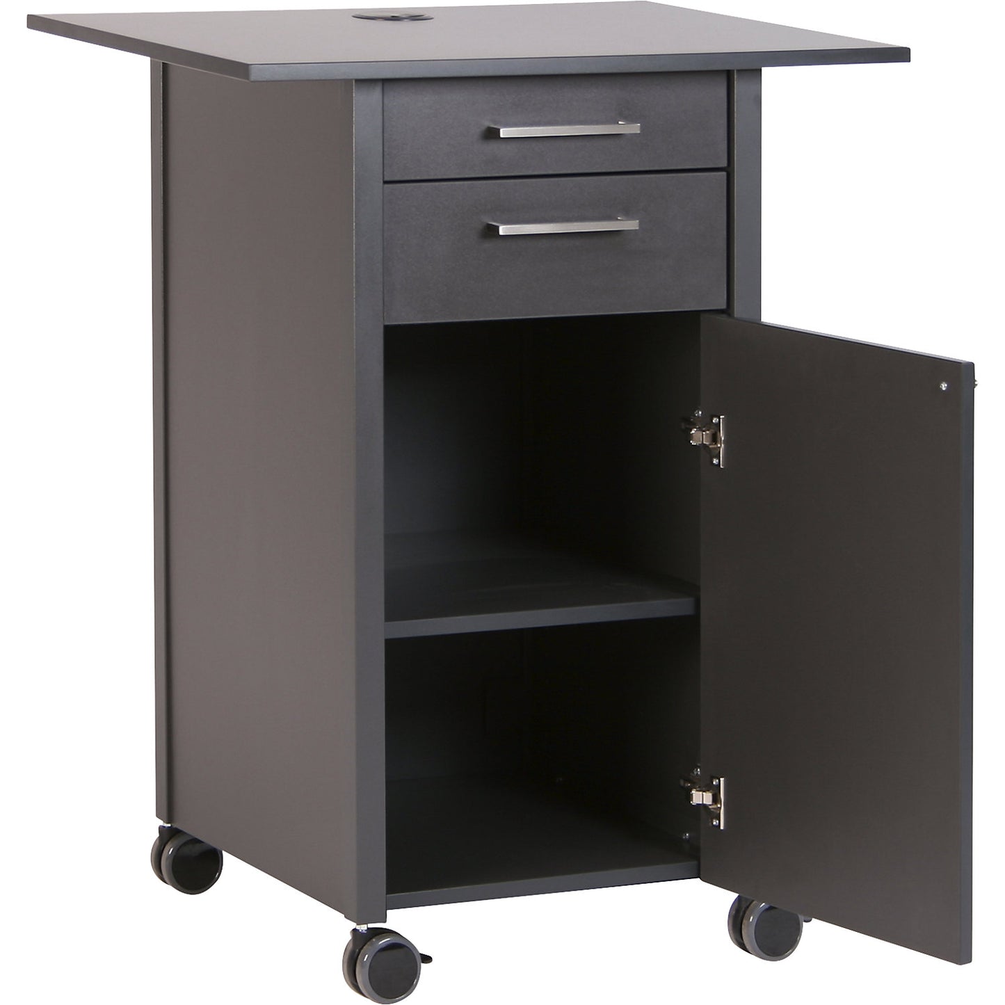 Service and coffee station, with 1 door and 2 drawers, LxWxH 800 x 600 x 1015 mm.