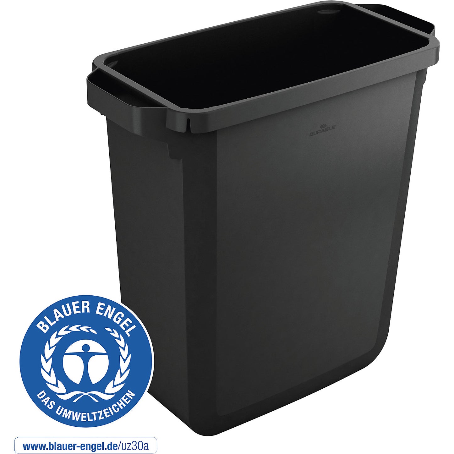 DURABIN® ECO recyclable waste container, capacity 60 l, HxWxD 645 x 590 x 282 mm, black.