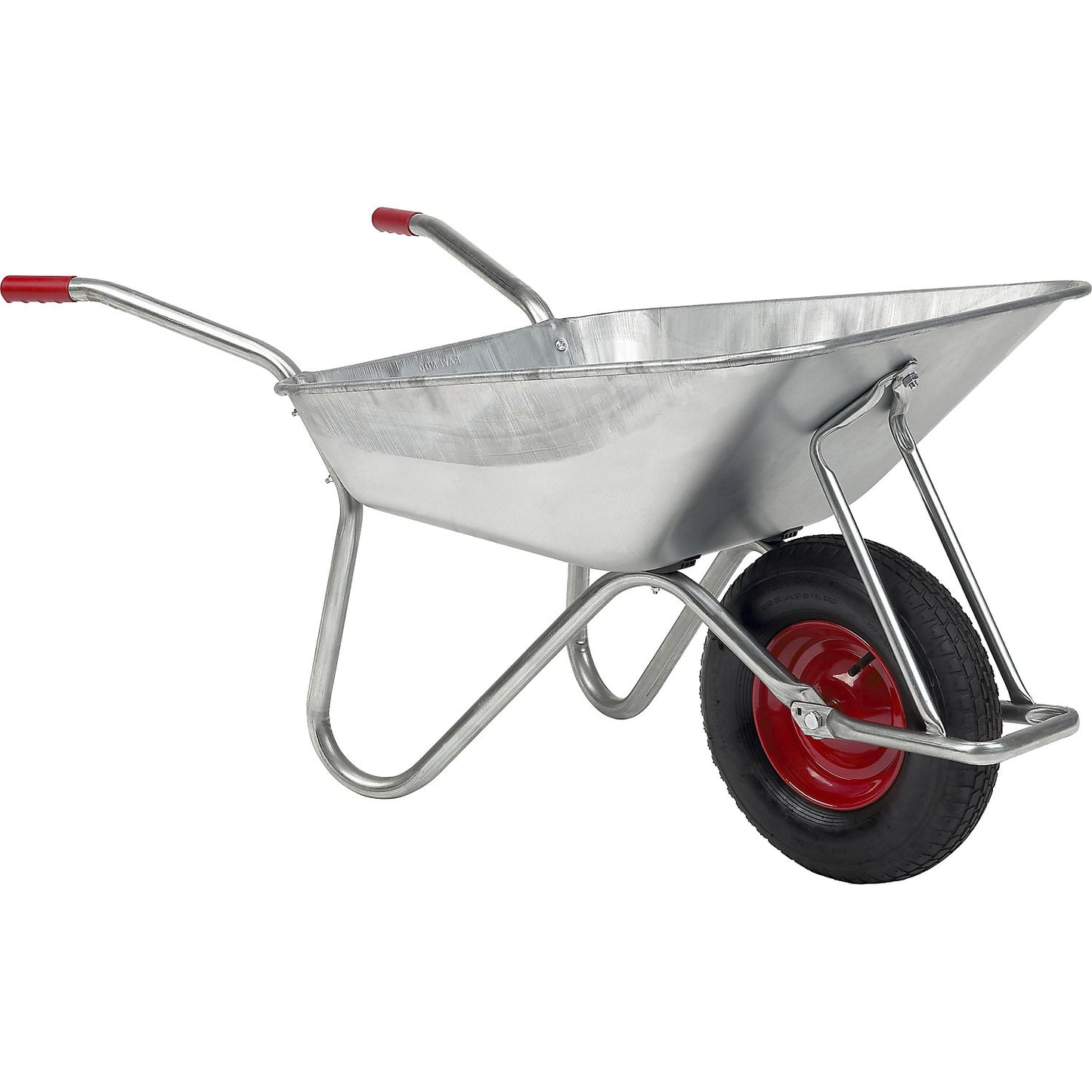 BD light wheelbarrow, 100 l, reinforced pneumatic tyre, LxW 1250 x 680 mm, silver.