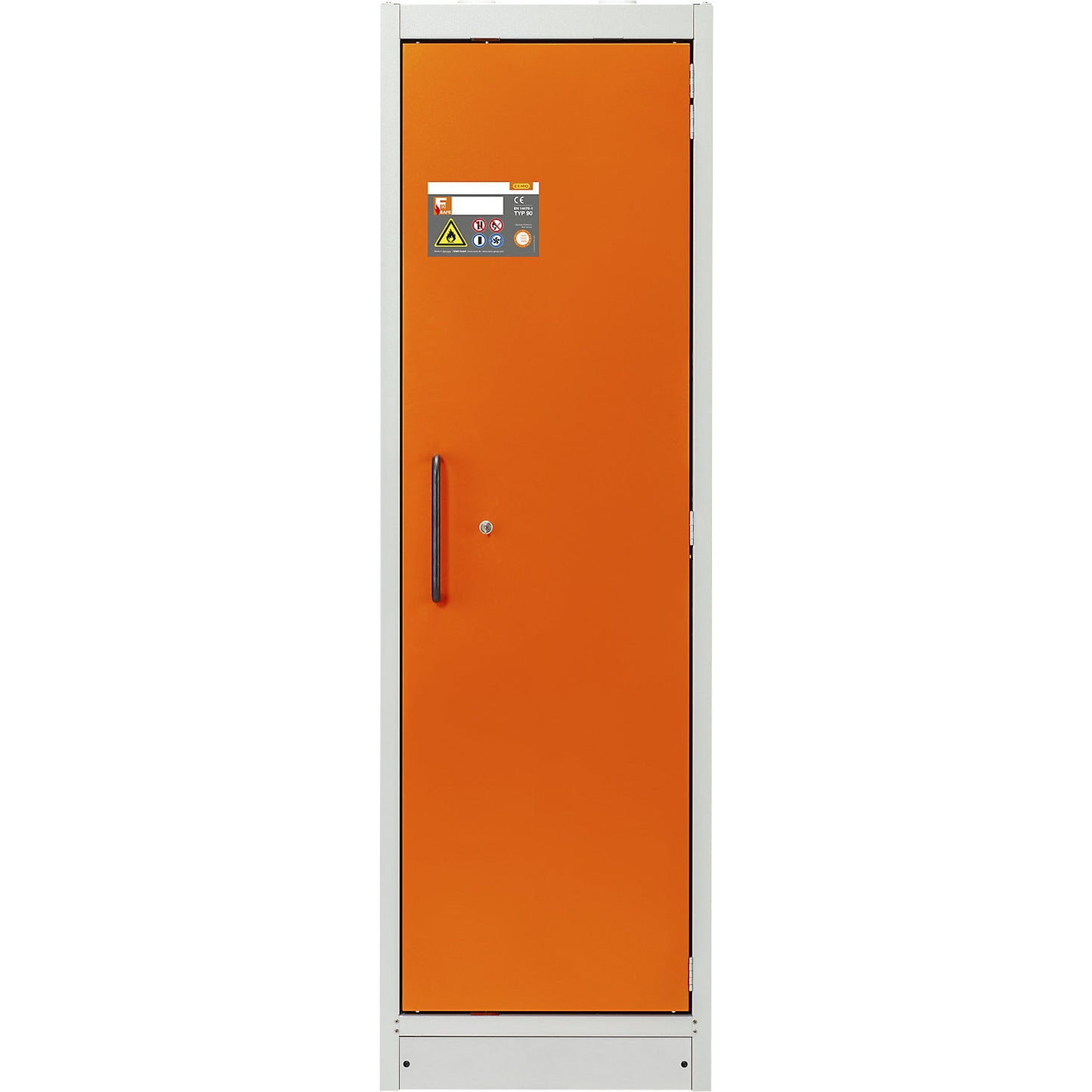 Fire resistant hazardous goods storage cupboard type 90 PROline, door hinged on right, HxWxD 1950 x 600 x 600 mm.