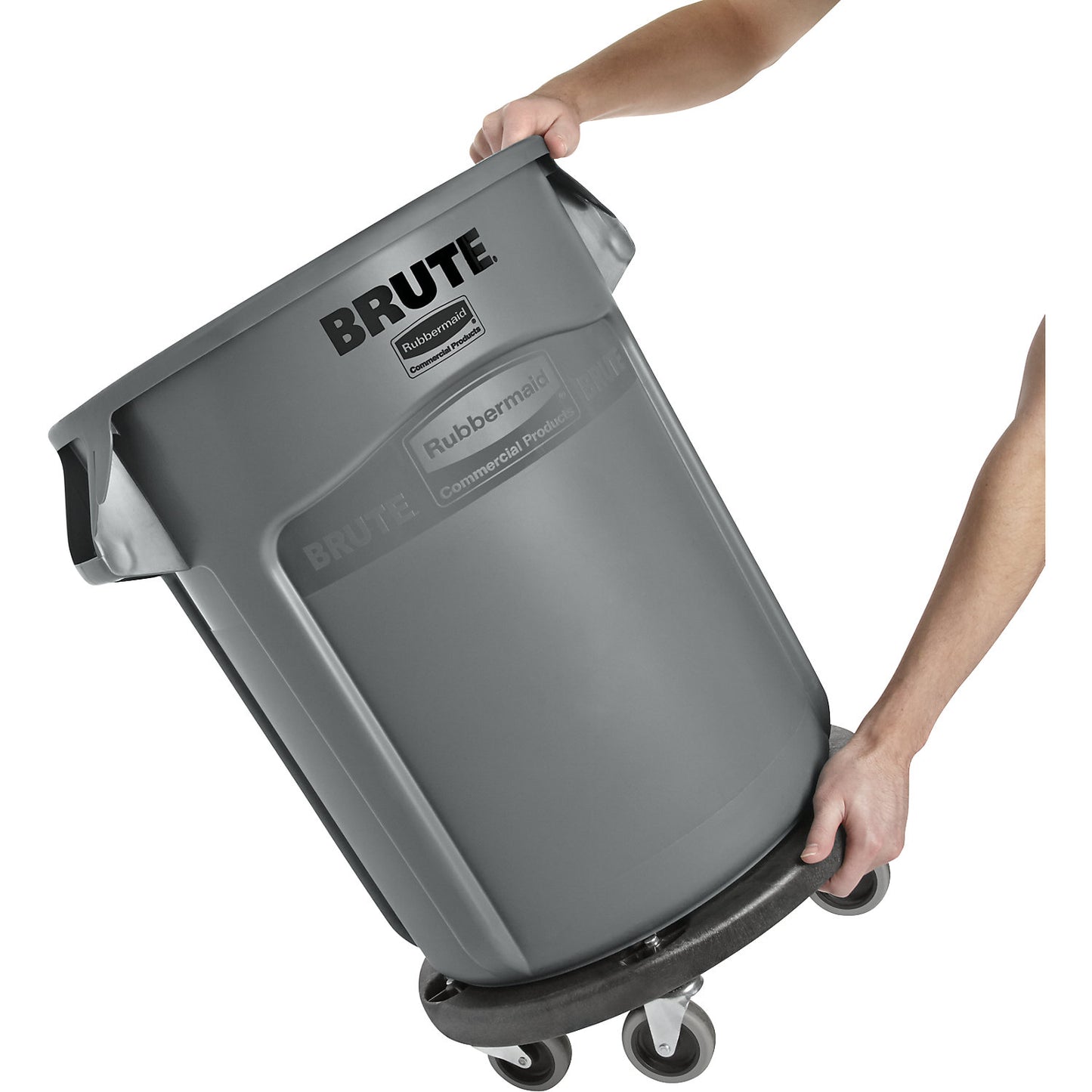 BRUTE® universal container with trolley, capacity 166 l, grey.