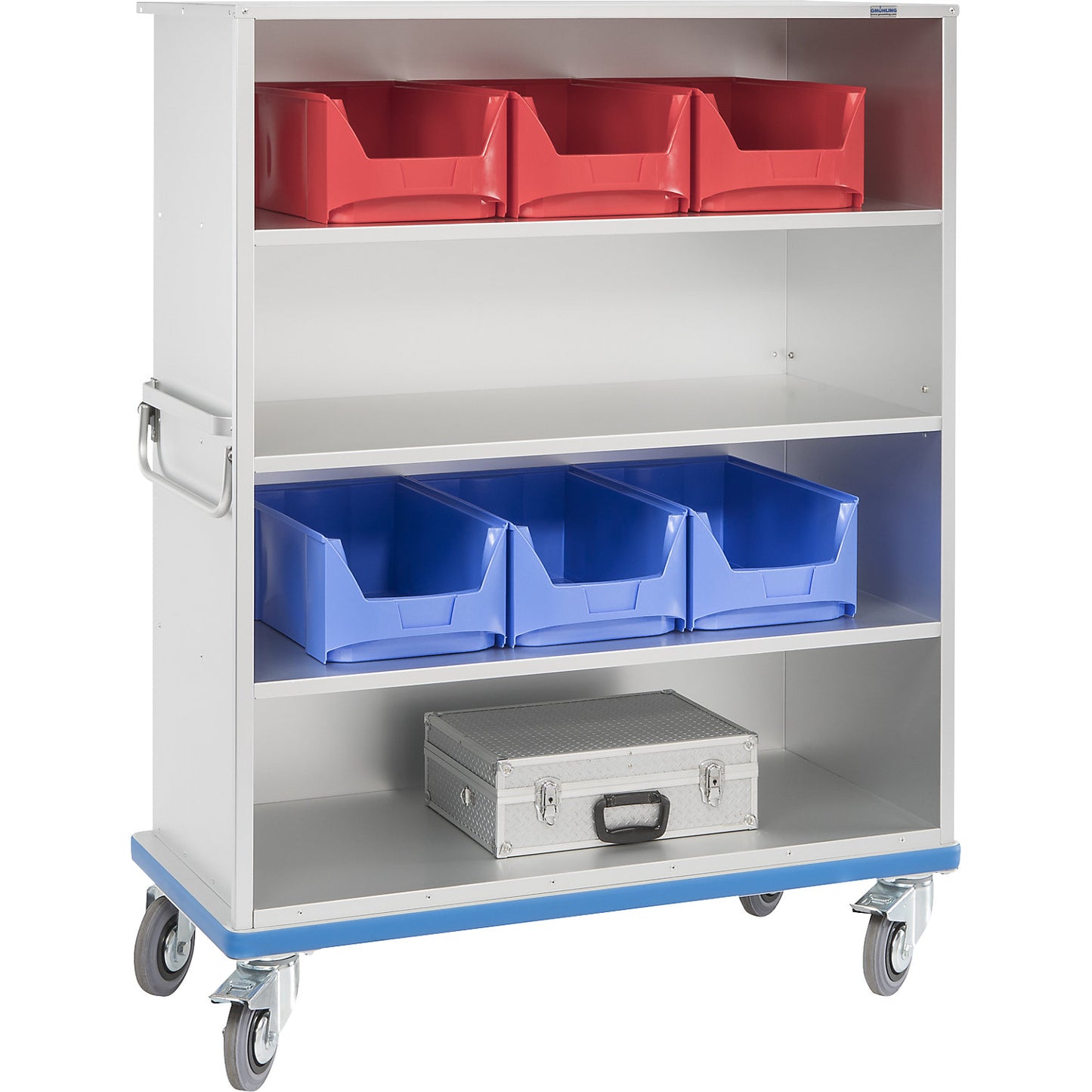 G®-CUP light E 2601 open cupboard trolley, 4 shelves, LxW 1270 x 580 mm.