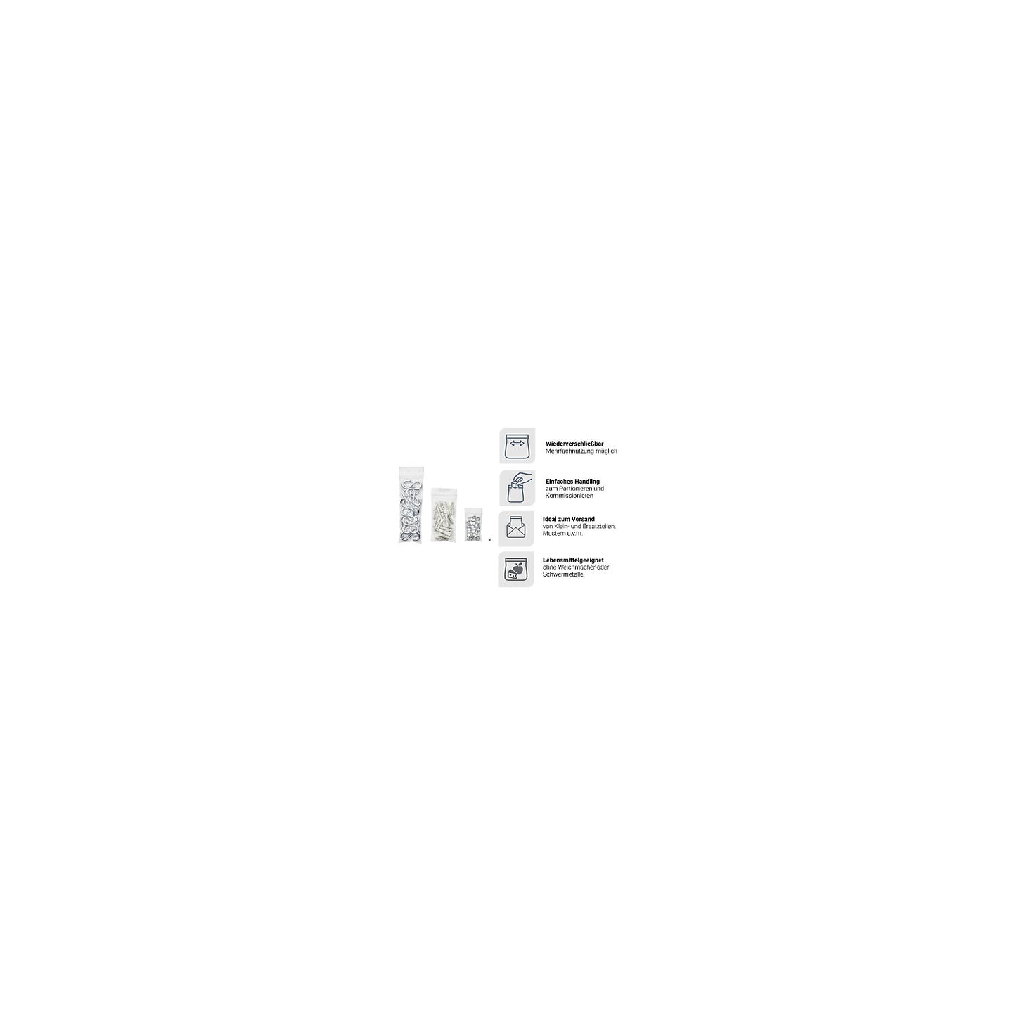 Pressure seal bag, high pressure polyethylene, thickness 90 µm, WxL 300 x 400 mm, pack of 100.