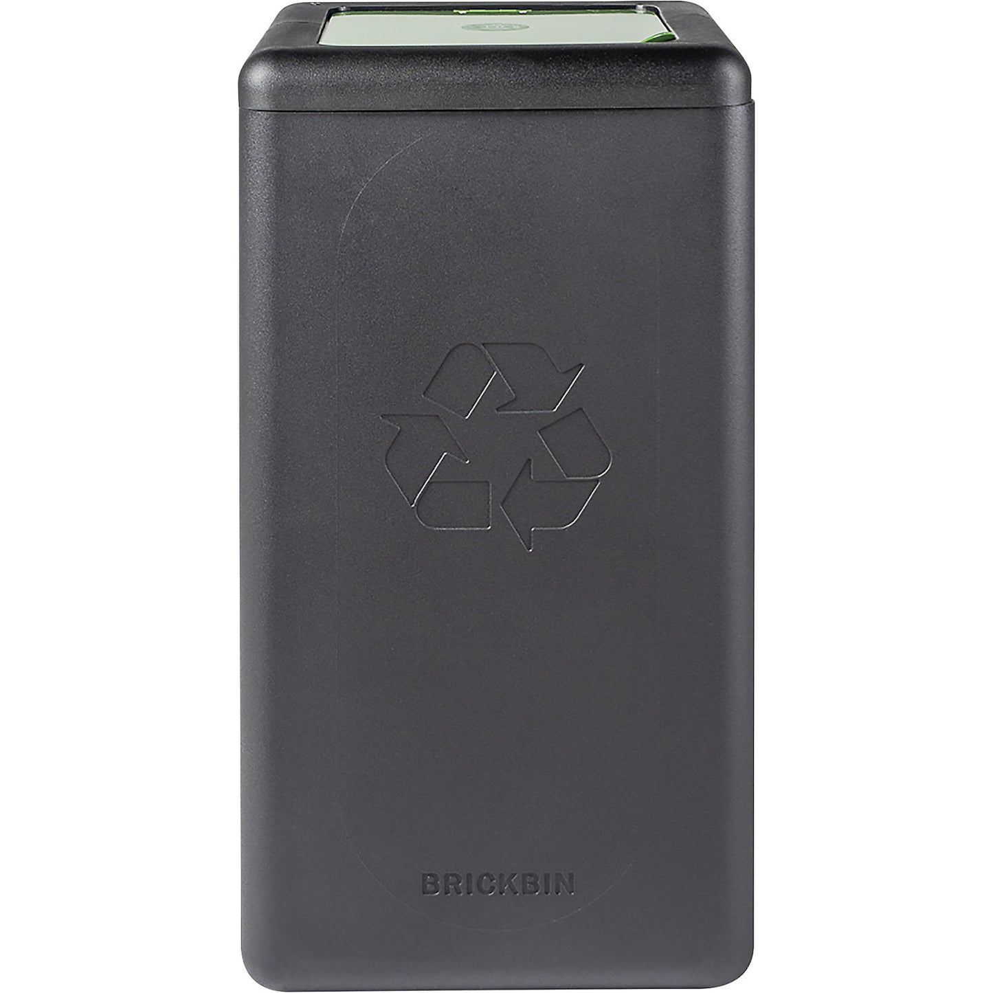 BrickBin recyclable waste collector with lid, capacity 65 l, black/green.