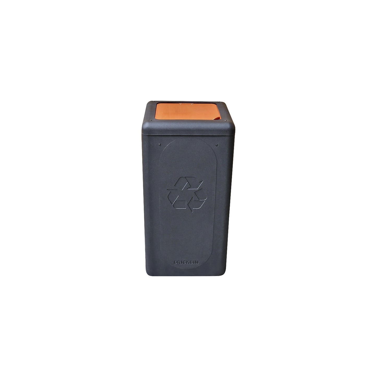 BrickBin recyclable waste collector with lid, capacity 65 l, black/orange.