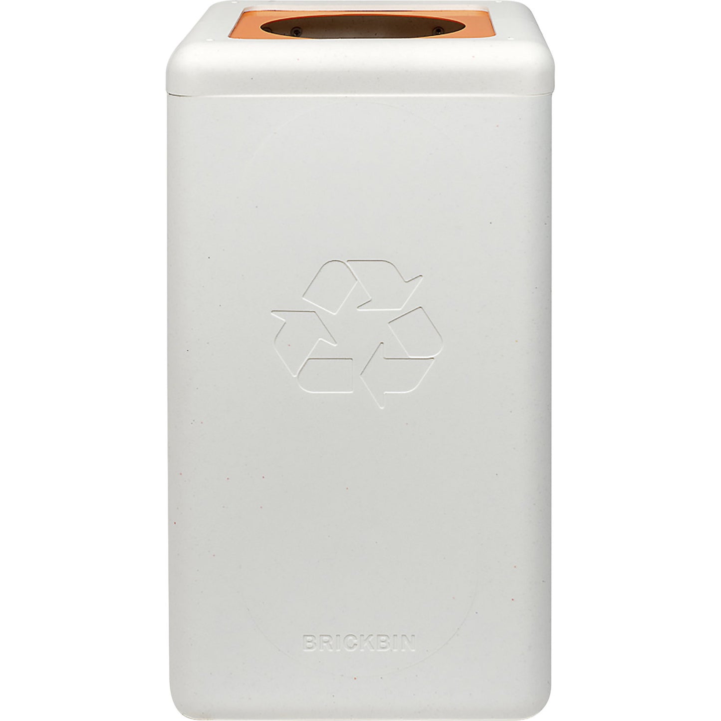 BrickBin recyclable waste collector, capacity 65 l, white, orange lid.