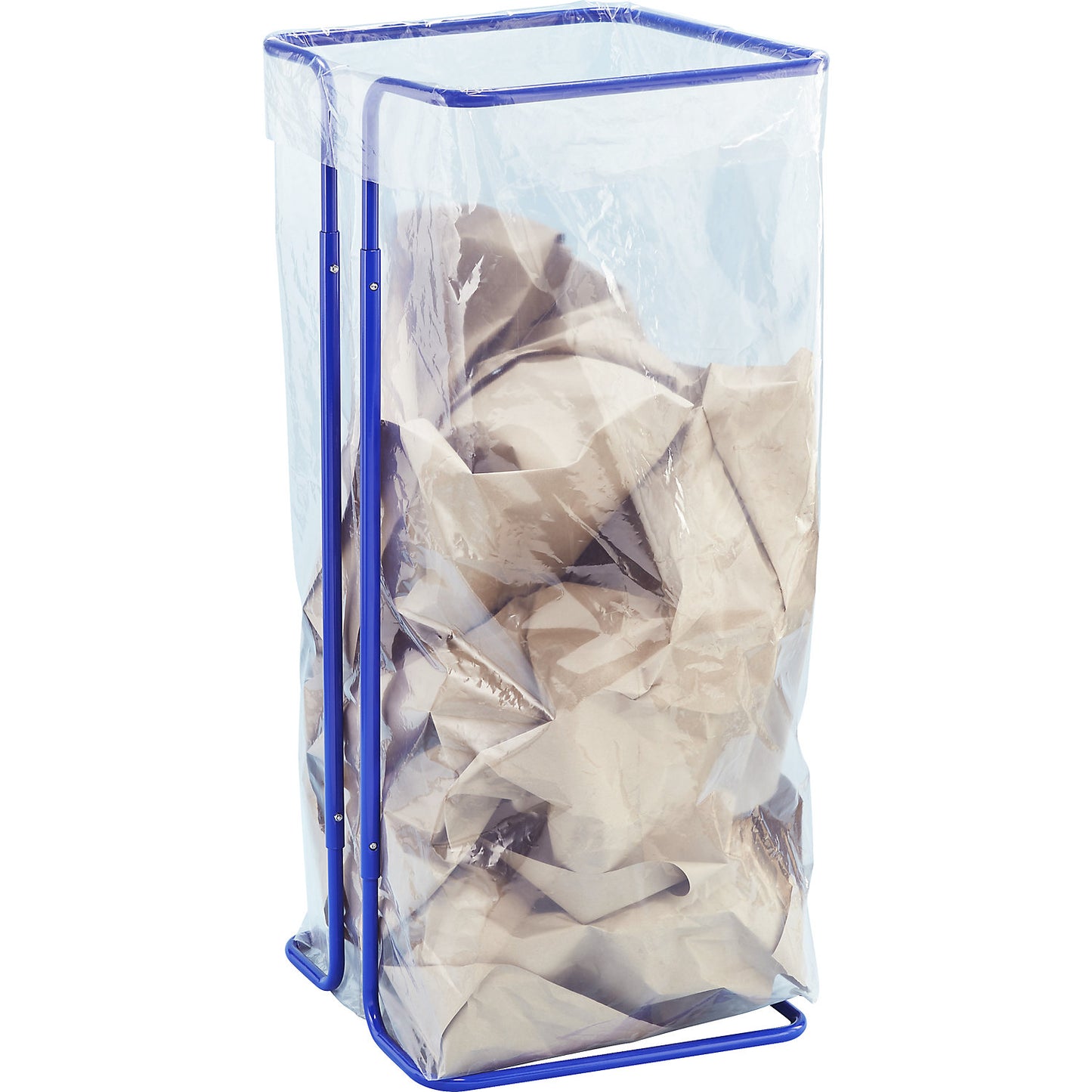 Waste sack holder, stationary, capacity up to 400 l, blue.