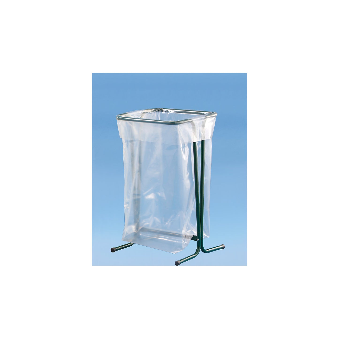 Waste sack holder, stationary, capacity up to 110 l, green.