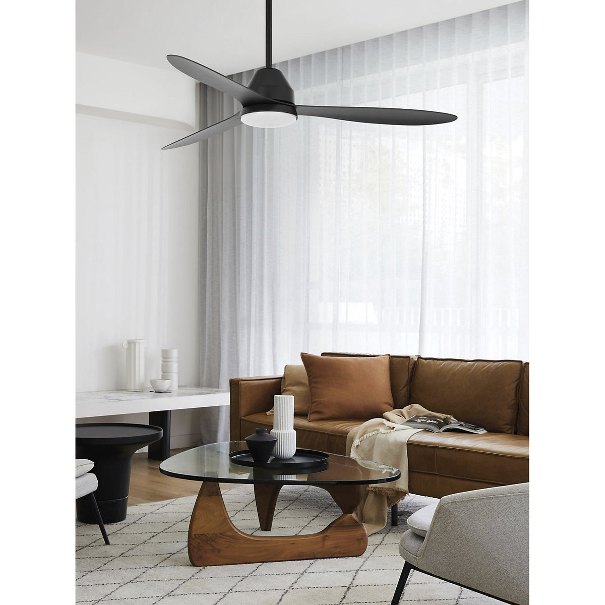 Lucci air Whitehaven ceiling fan, incl. remote control and GX53 bulb, black.