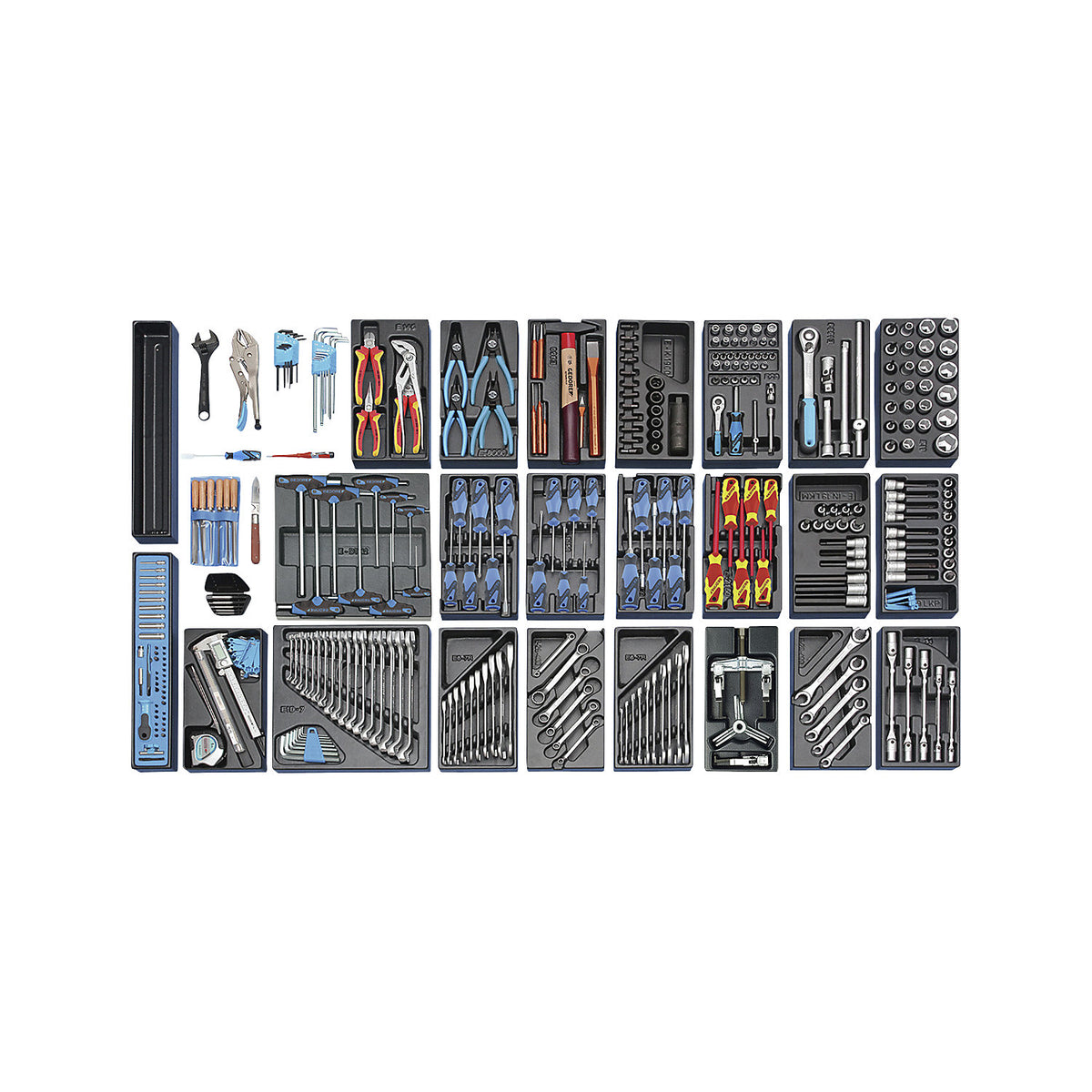 Mobile workbench, incl. 325 piece tool kit, WxD 1100 x 630 mm.