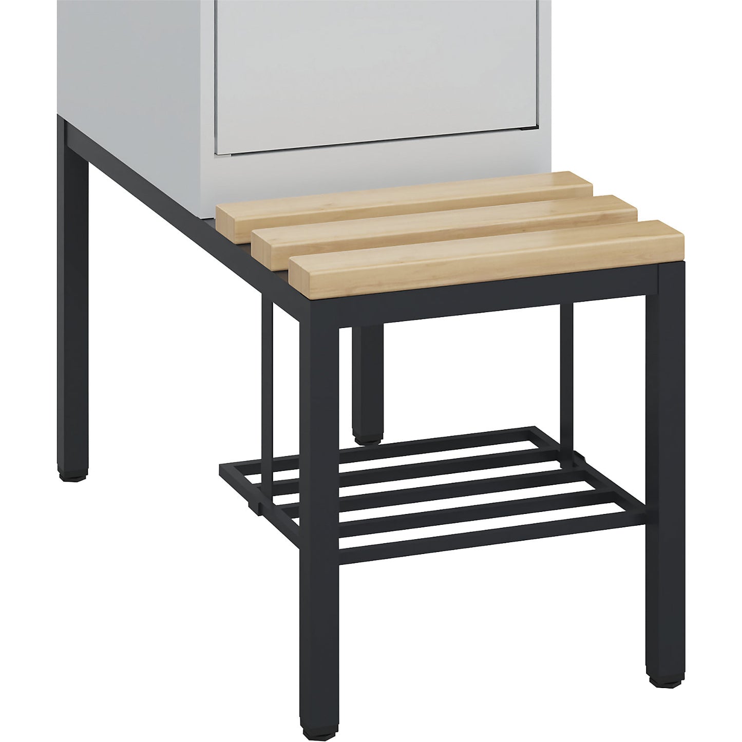 Shoe rack made of rectangular tubing, steel, black grey, Classic PLUS, W 400 mm.