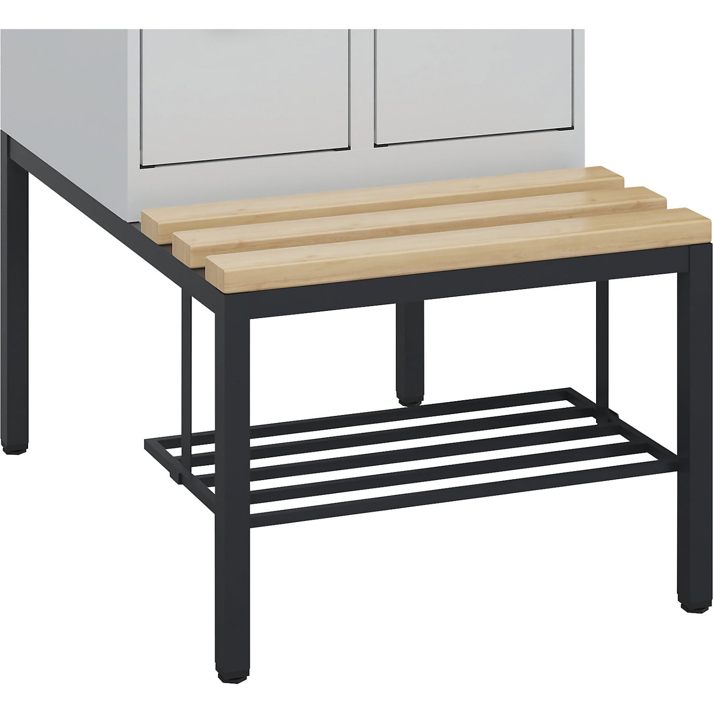 Shoe rack made of rectangular tubing, steel, black grey, Classic PLUS, W 600 mm.